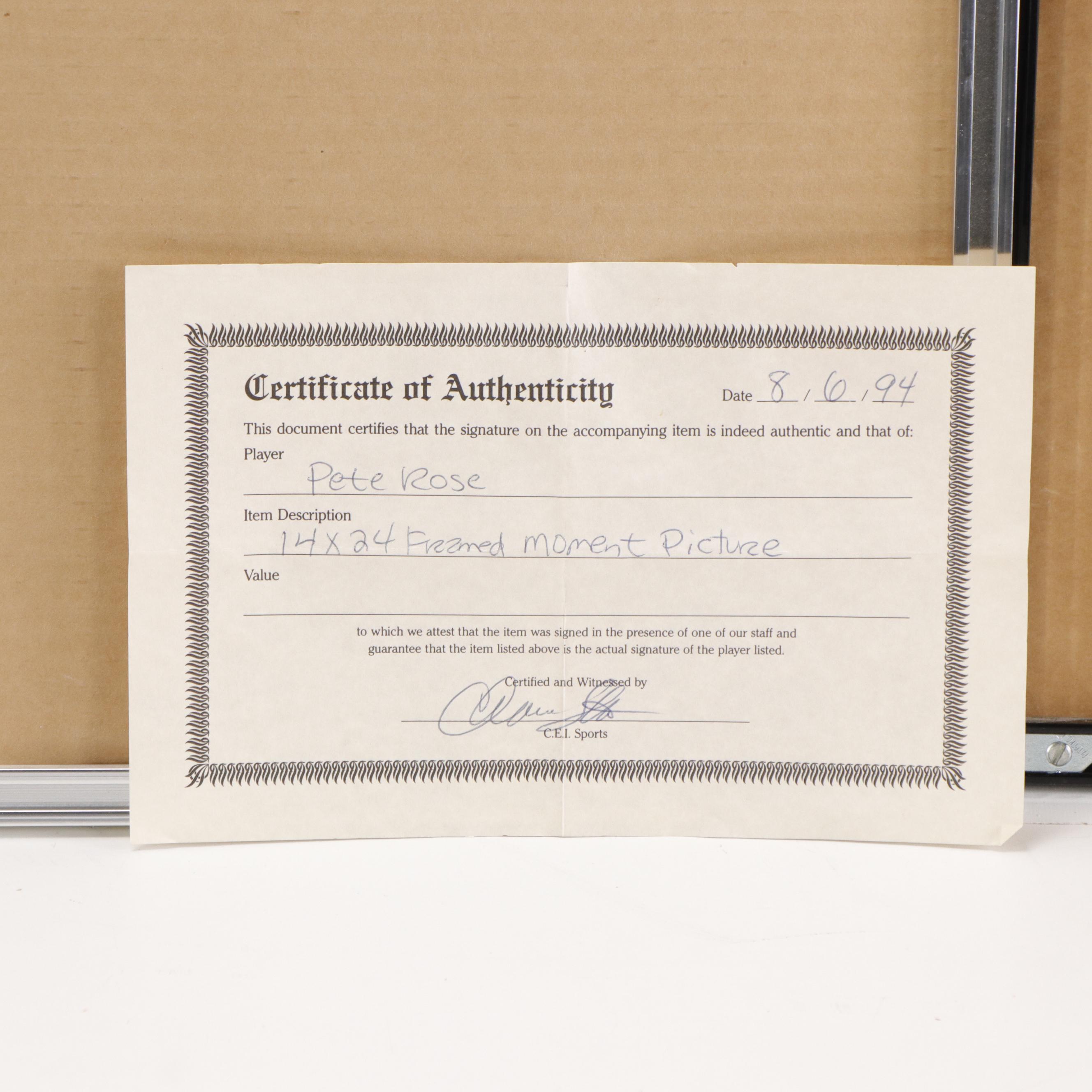 Johnny Bench and Floyd Berg Signed Artwork with Pete Rose Signed Display, More