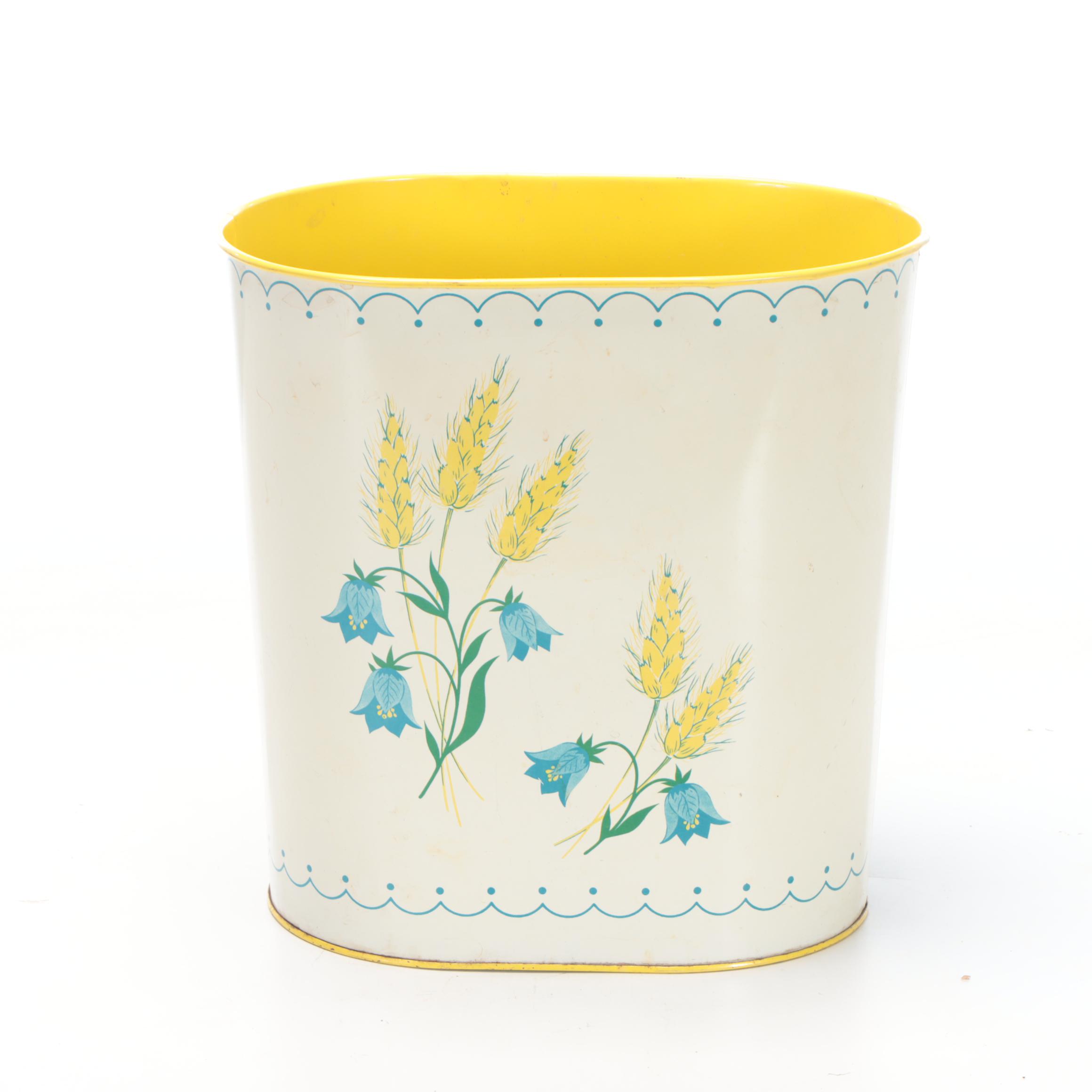 Hand-Painted Toleware Can, Mid  to Late 20th Century