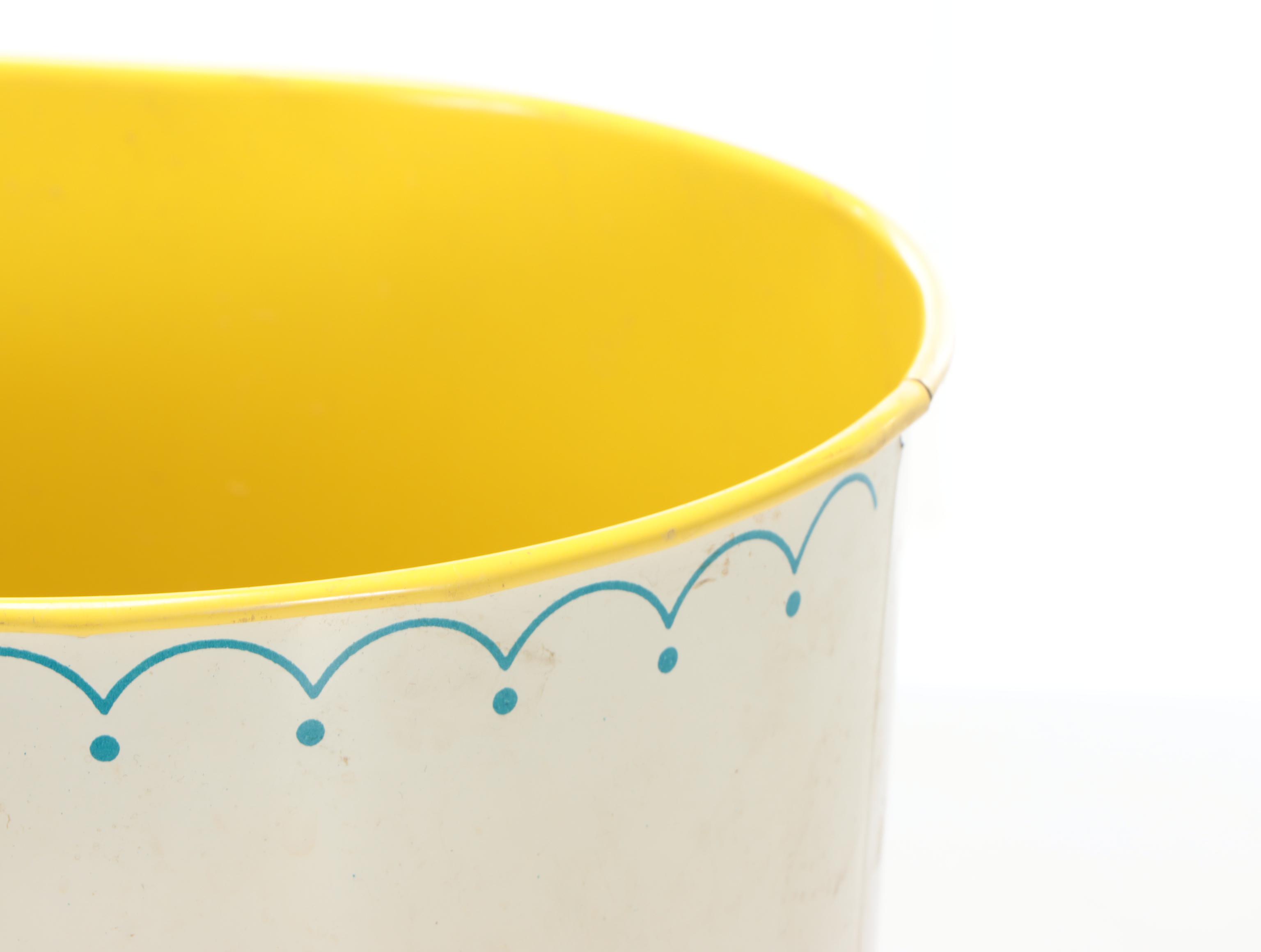 Hand-Painted Toleware Can, Mid  to Late 20th Century