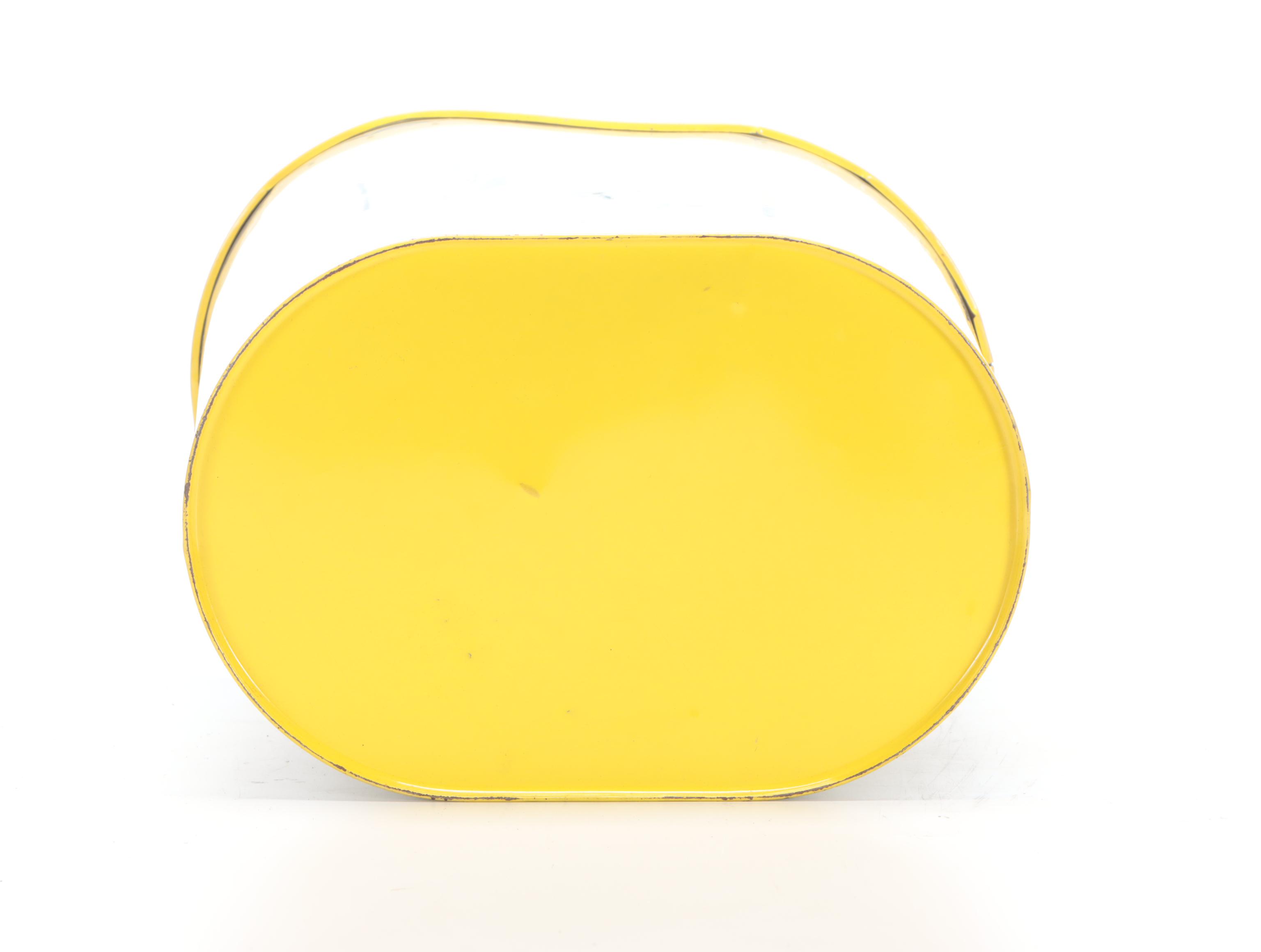 Hand-Painted Toleware Can, Mid  to Late 20th Century