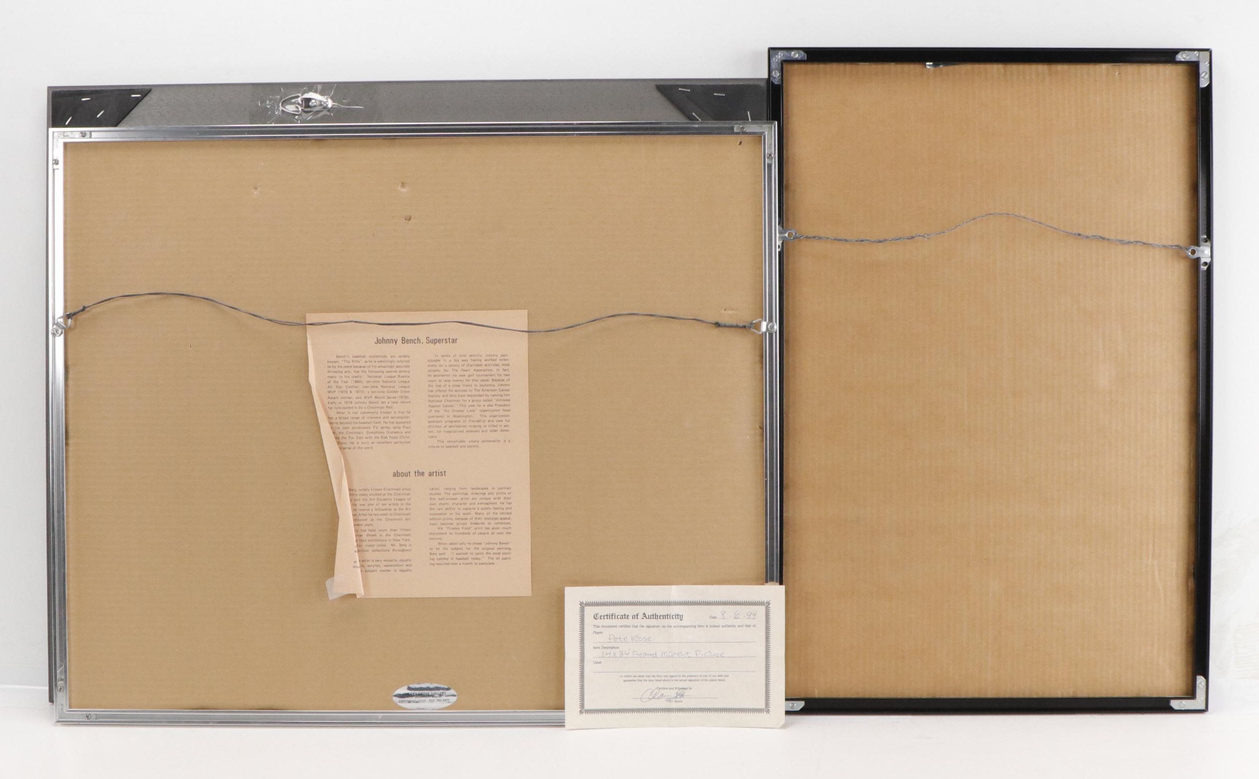 Johnny Bench and Floyd Berg Signed Artwork with Pete Rose Signed Display, More