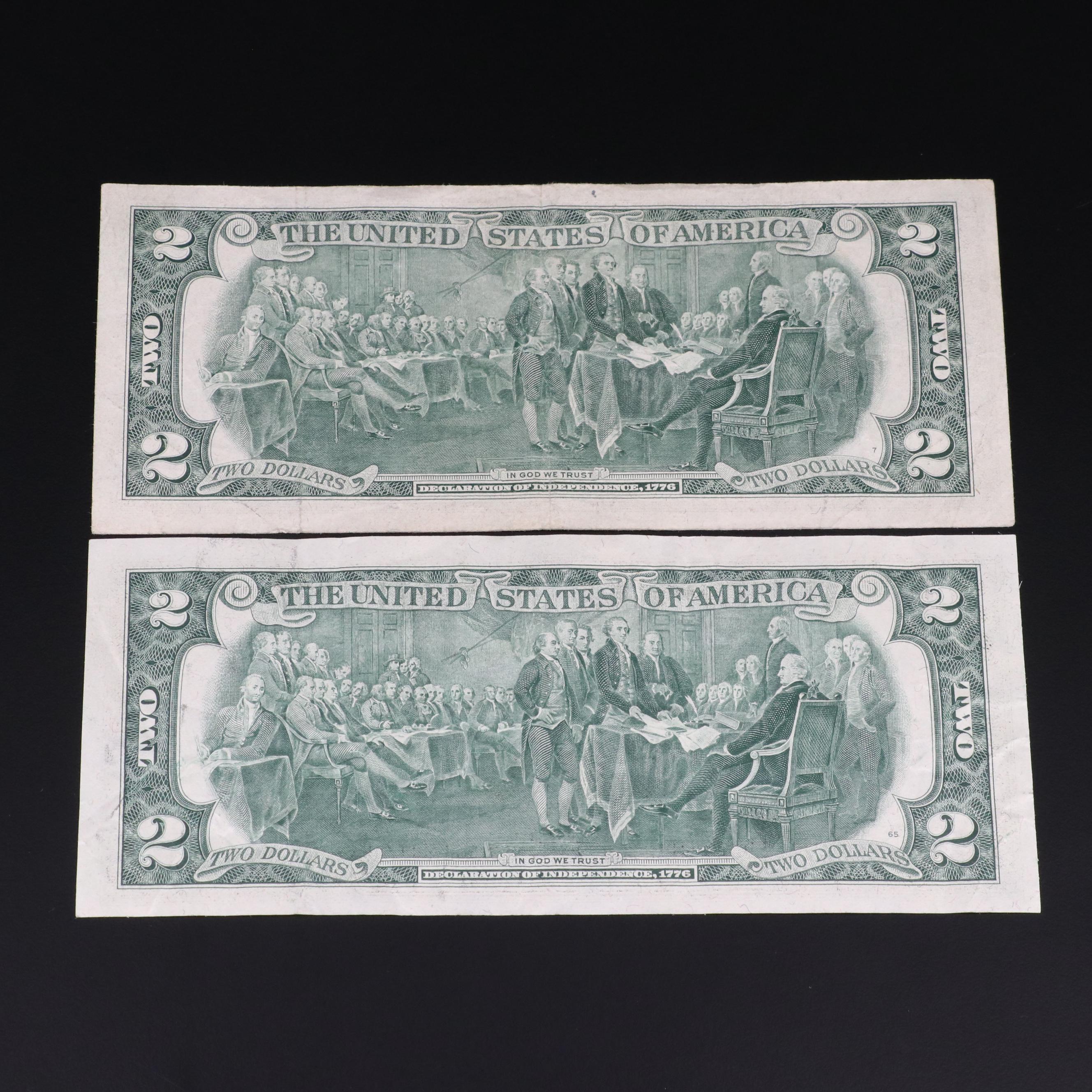 Group of Nineteen United States Two Dollar Notes