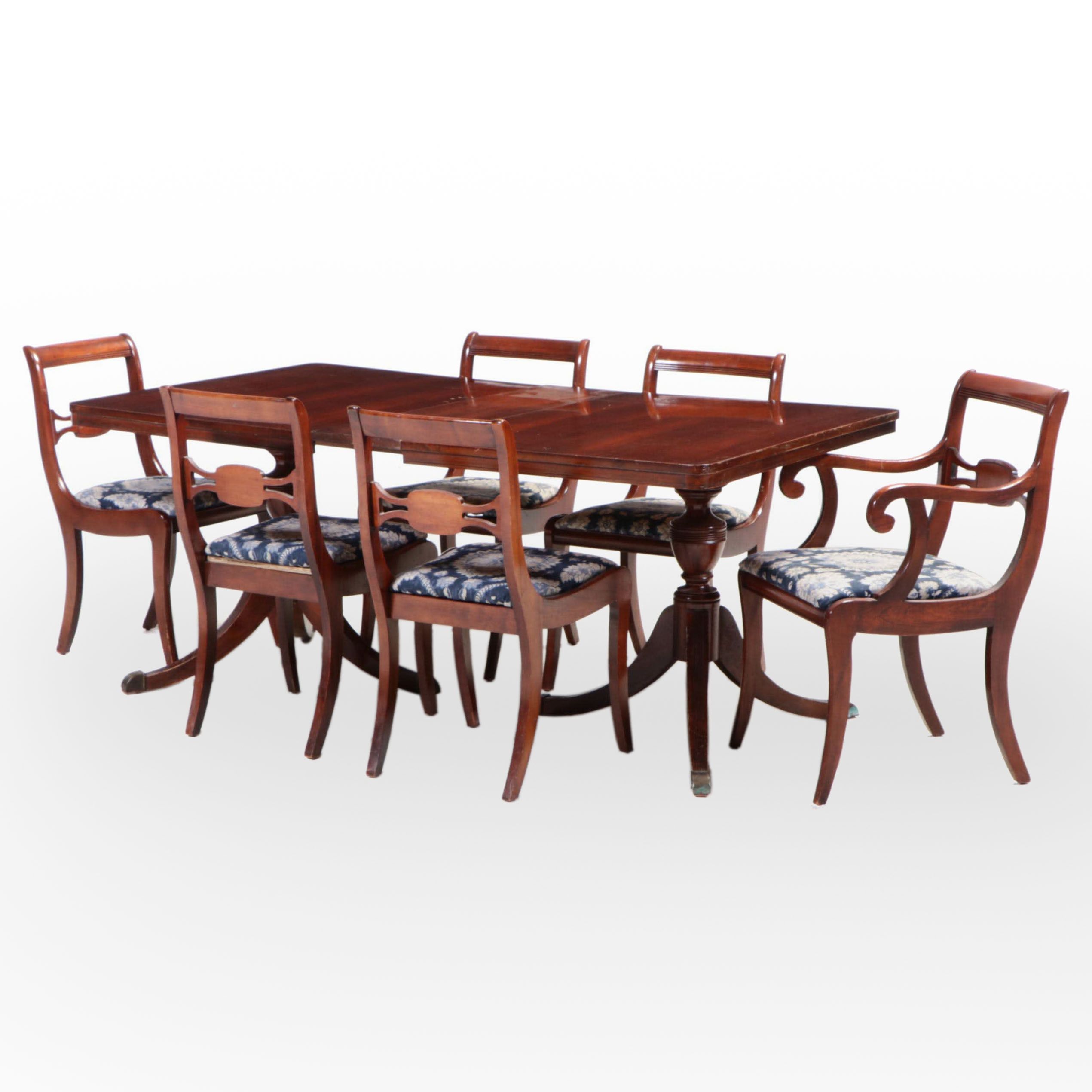 Federal Style Mahogany Dining Set, Mid-20th Century
