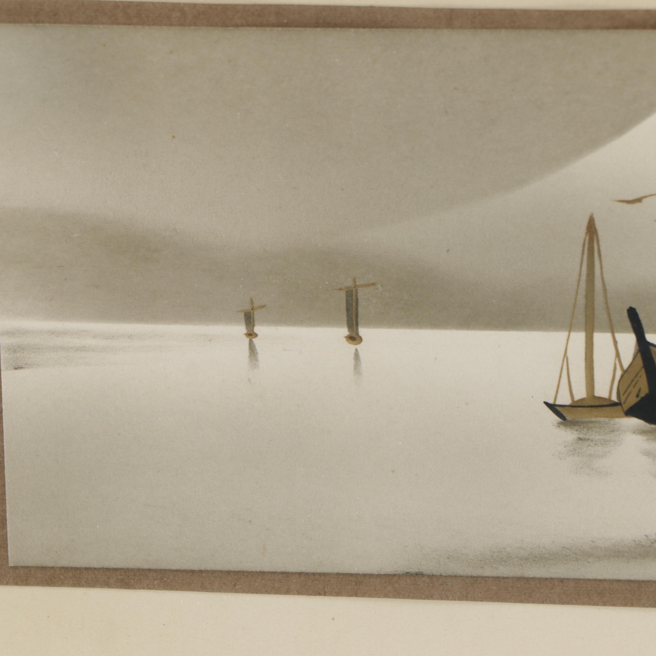 Japanese Gilt-Accented Ink Painting of Mt. Fuji, Early 20th Century