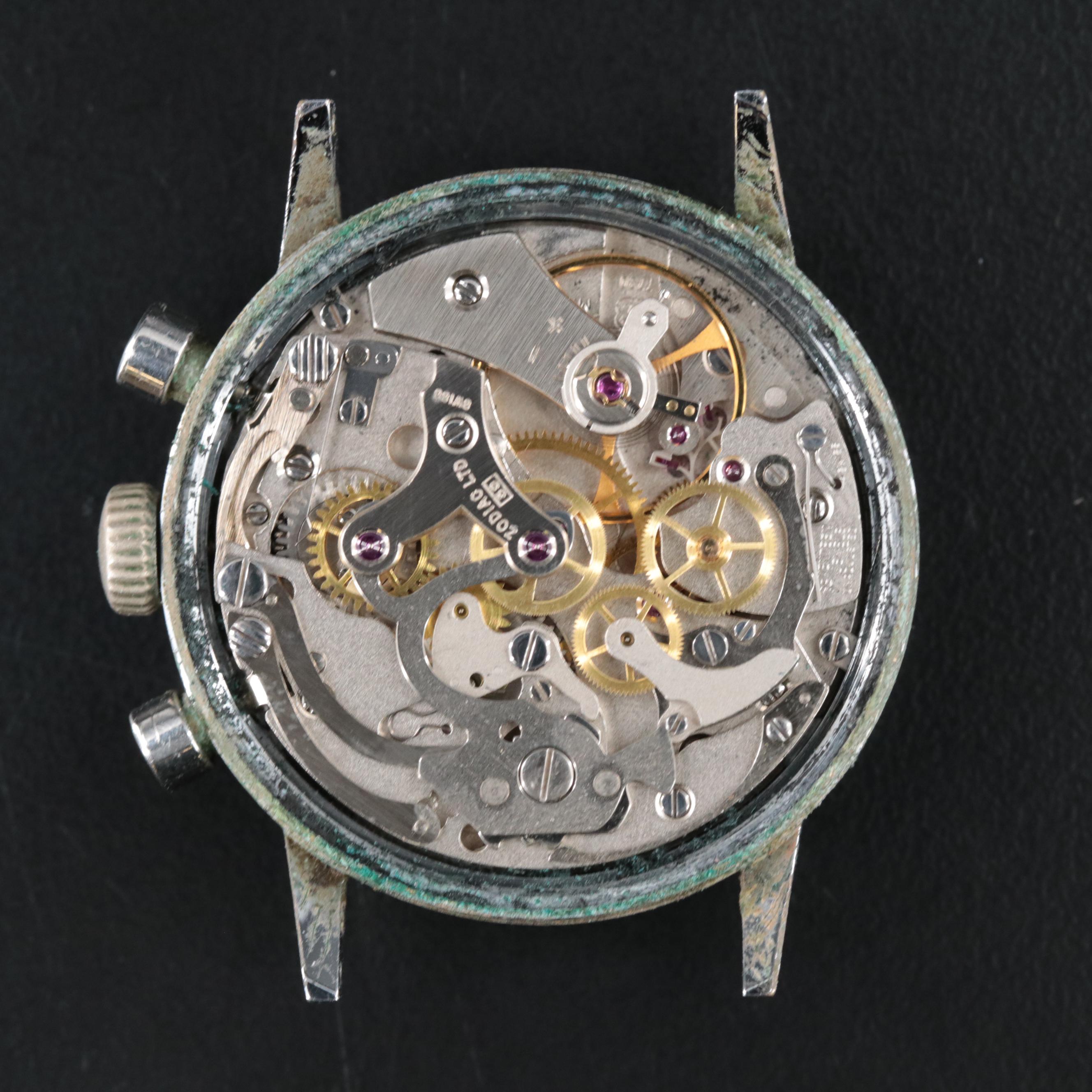 Vintage Zodiac Panda Dial Chronograph Watch