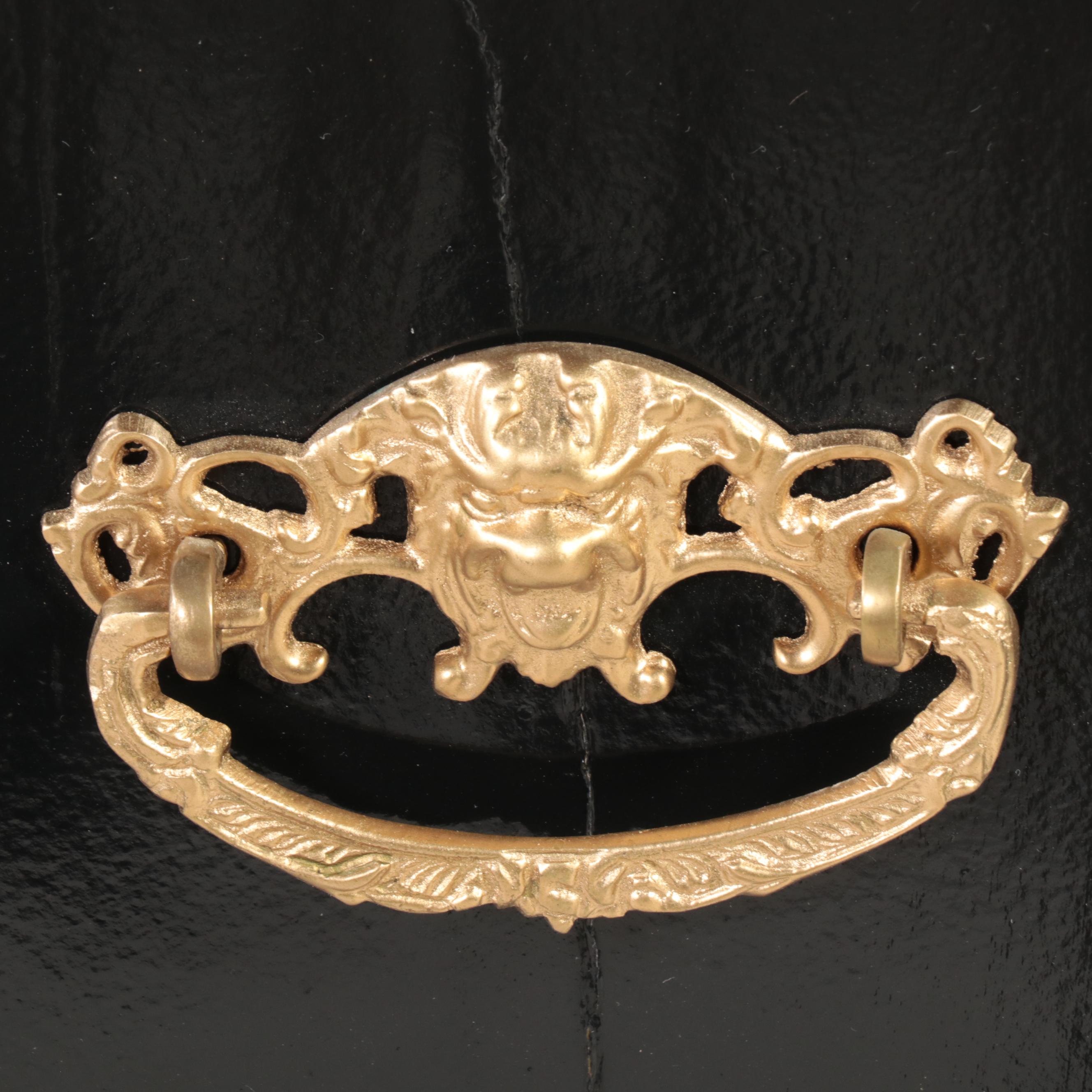 Hepplewhite Style Ebonized and Parcle Gilt Wooden Buffet