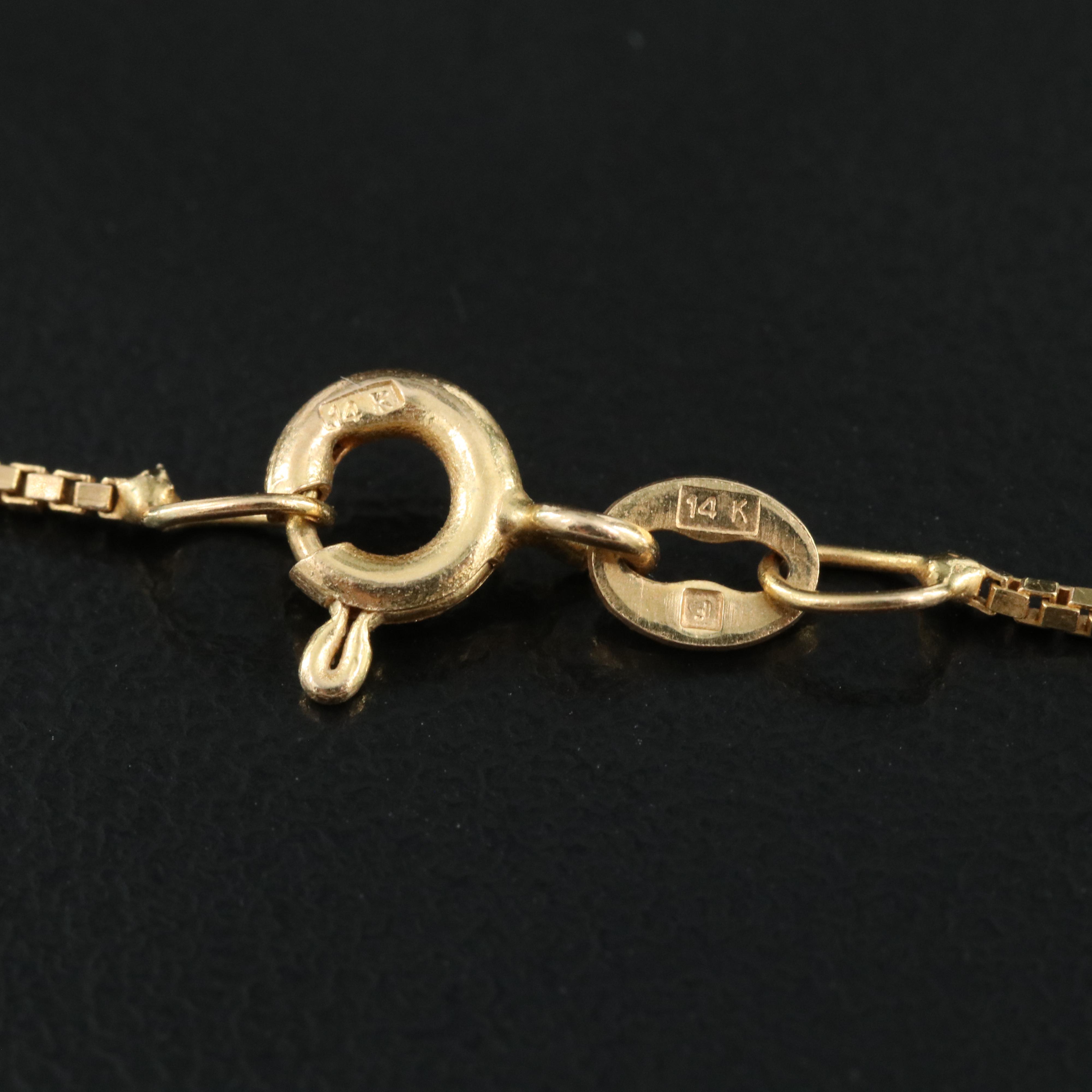 14K Alternating Ruby and Diamond Heart Necklace