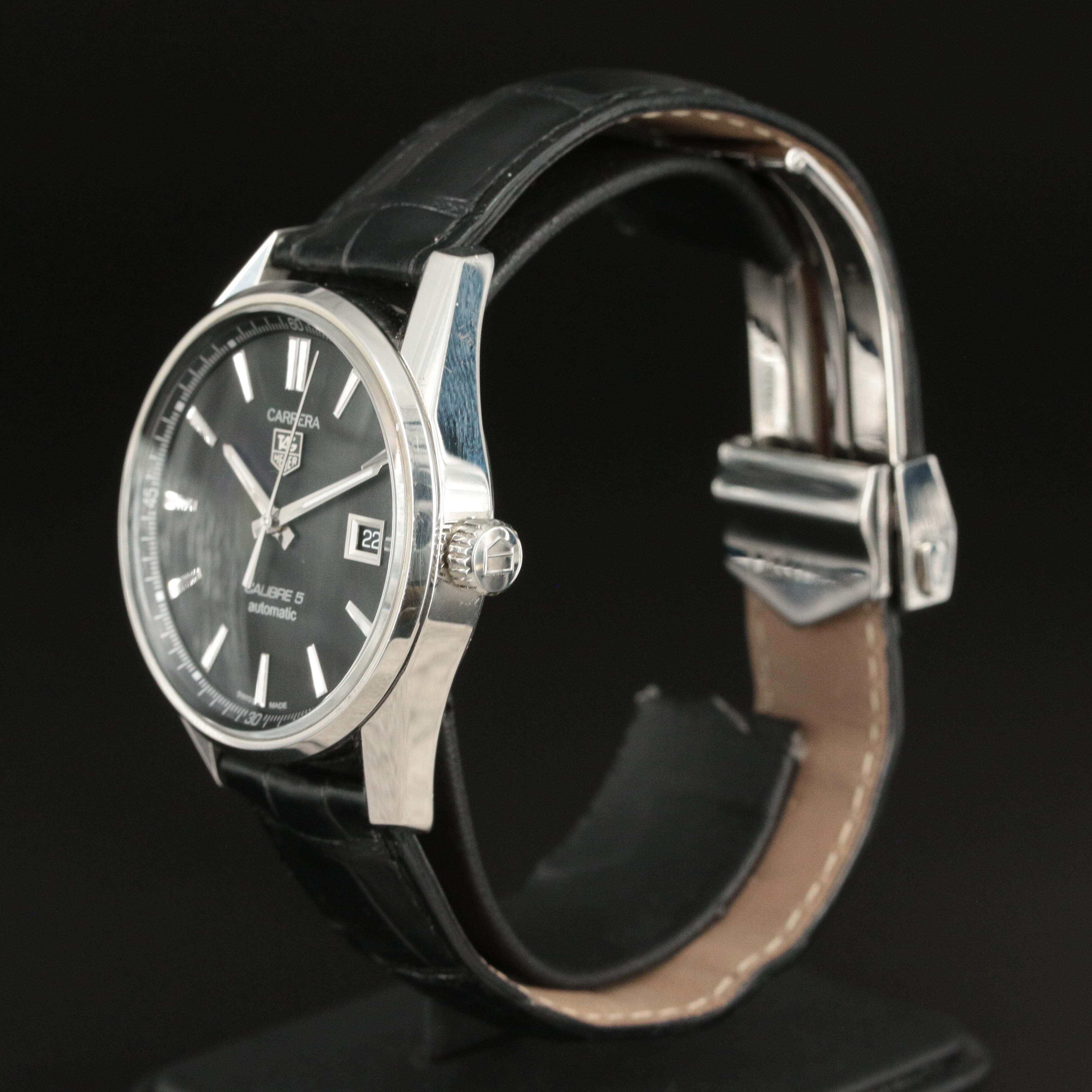 TAG Heuer Carrera Calibre 5 Automatic With Date Steel Watch