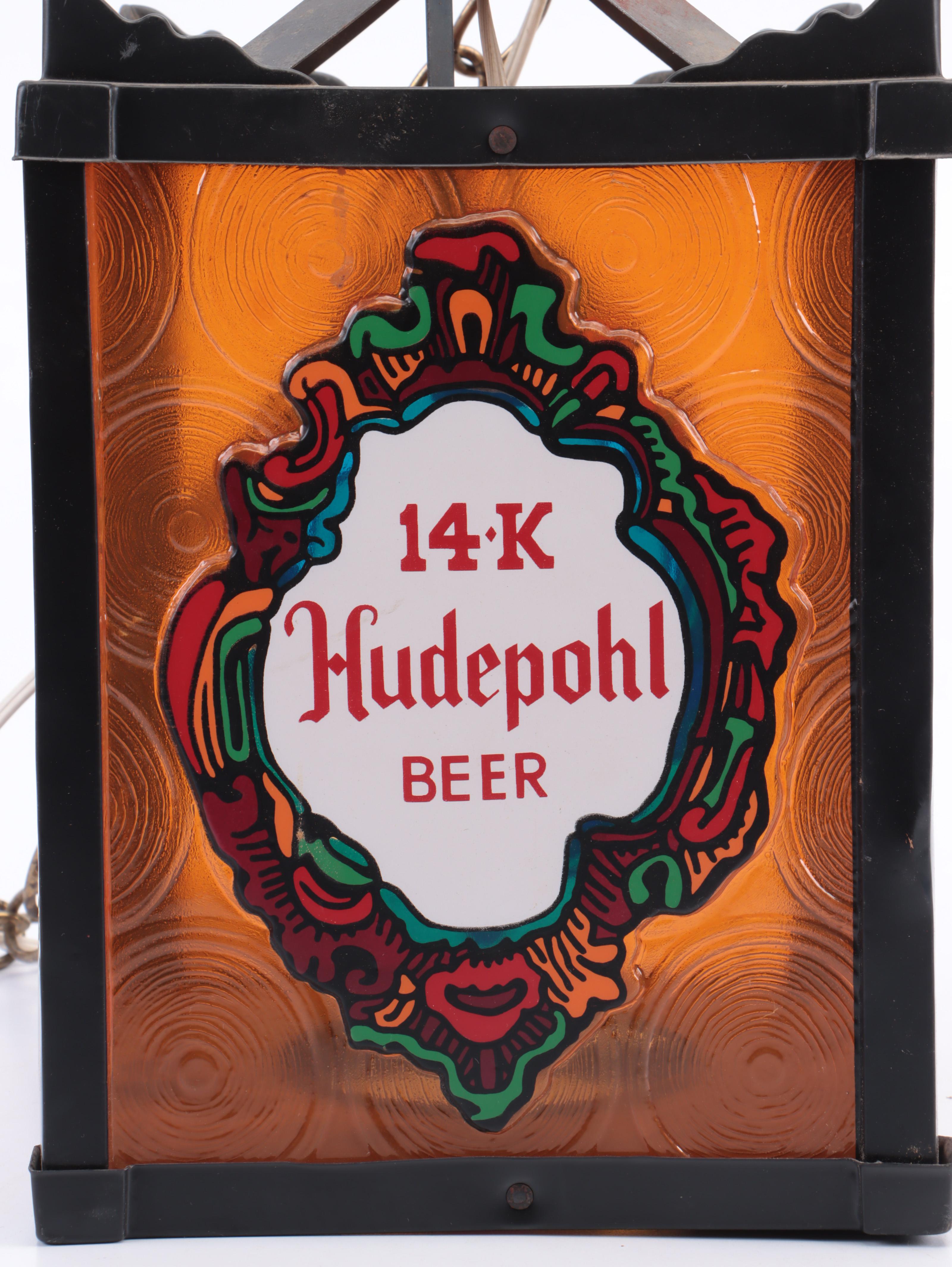 Hudepohl Brewing Co. Faux Stained Glass Pendant Light