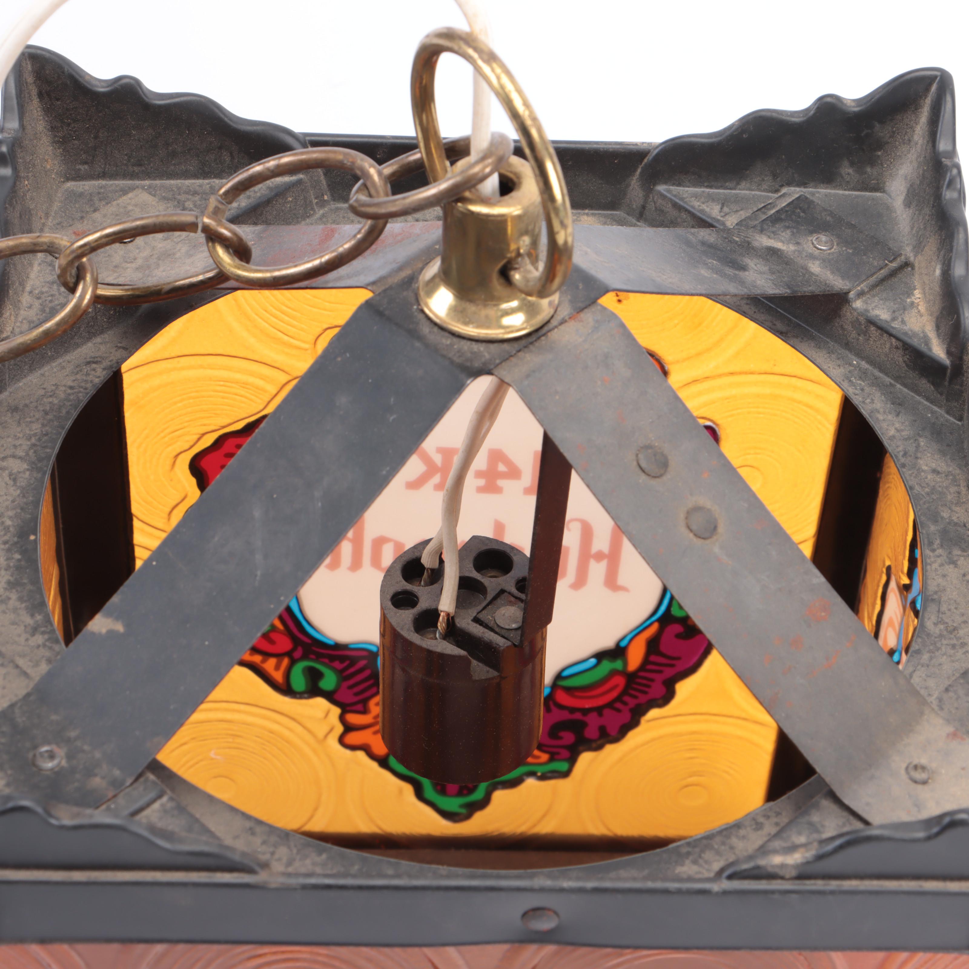 Hudepohl Brewing Co. Faux Stained Glass Pendant Light