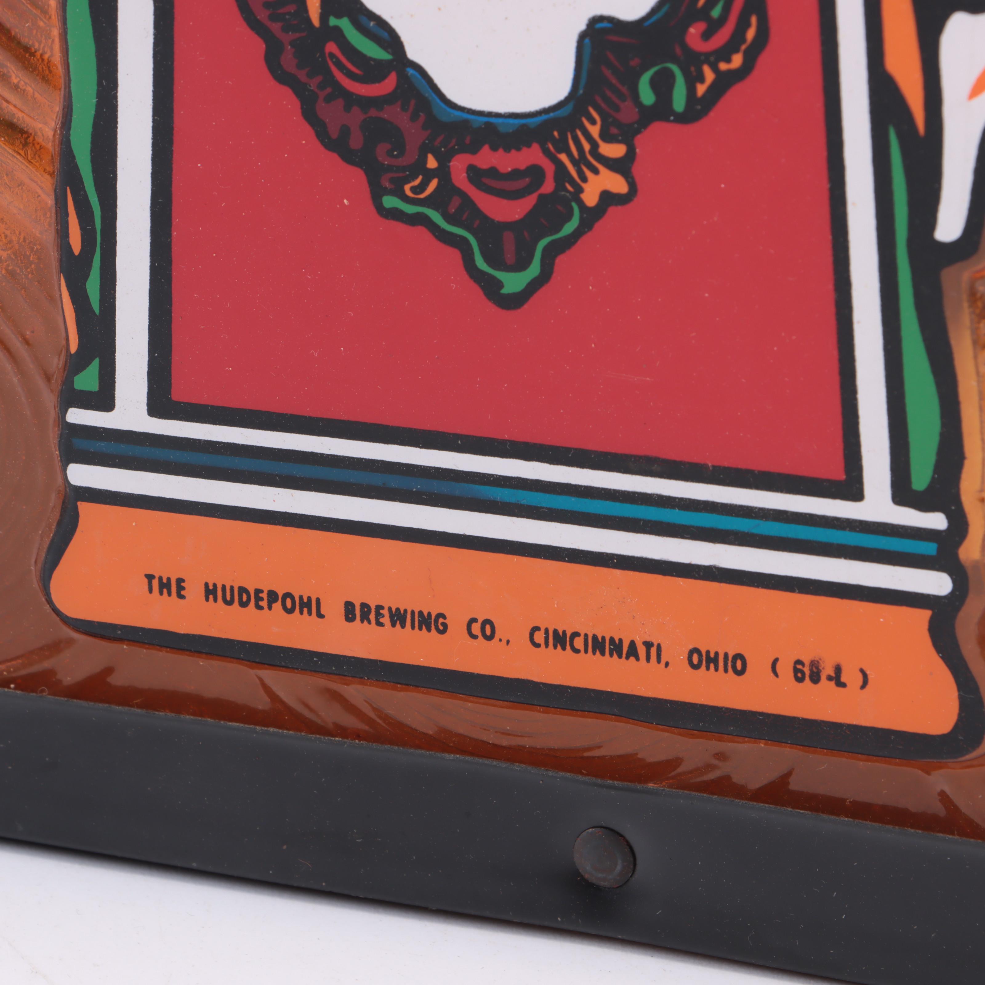 Hudepohl Brewing Co. Faux Stained Glass Pendant Light