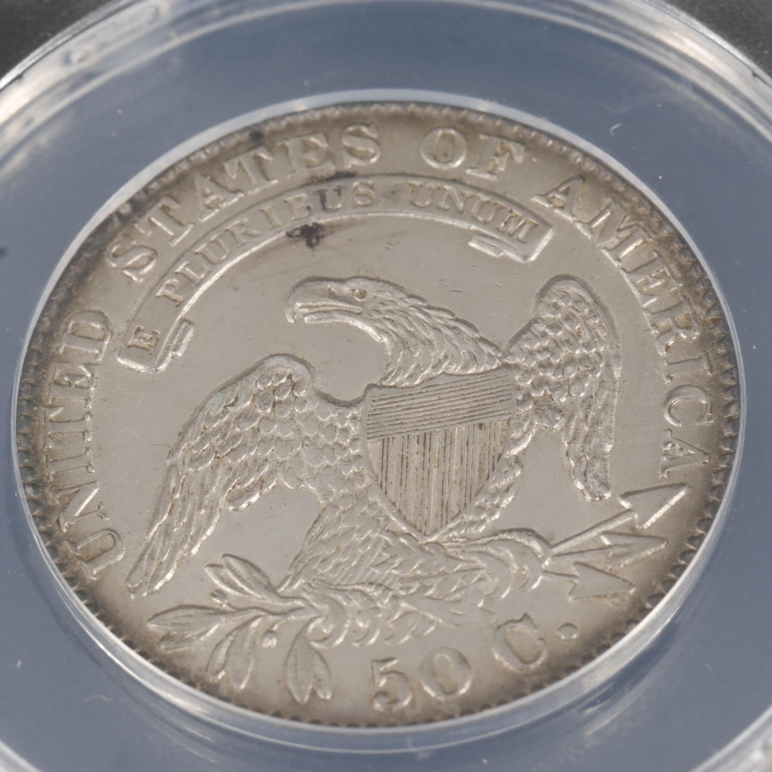 ANACS Graded AU55 Details Cleaned 1833 Capped Bust Silver Half Dollar