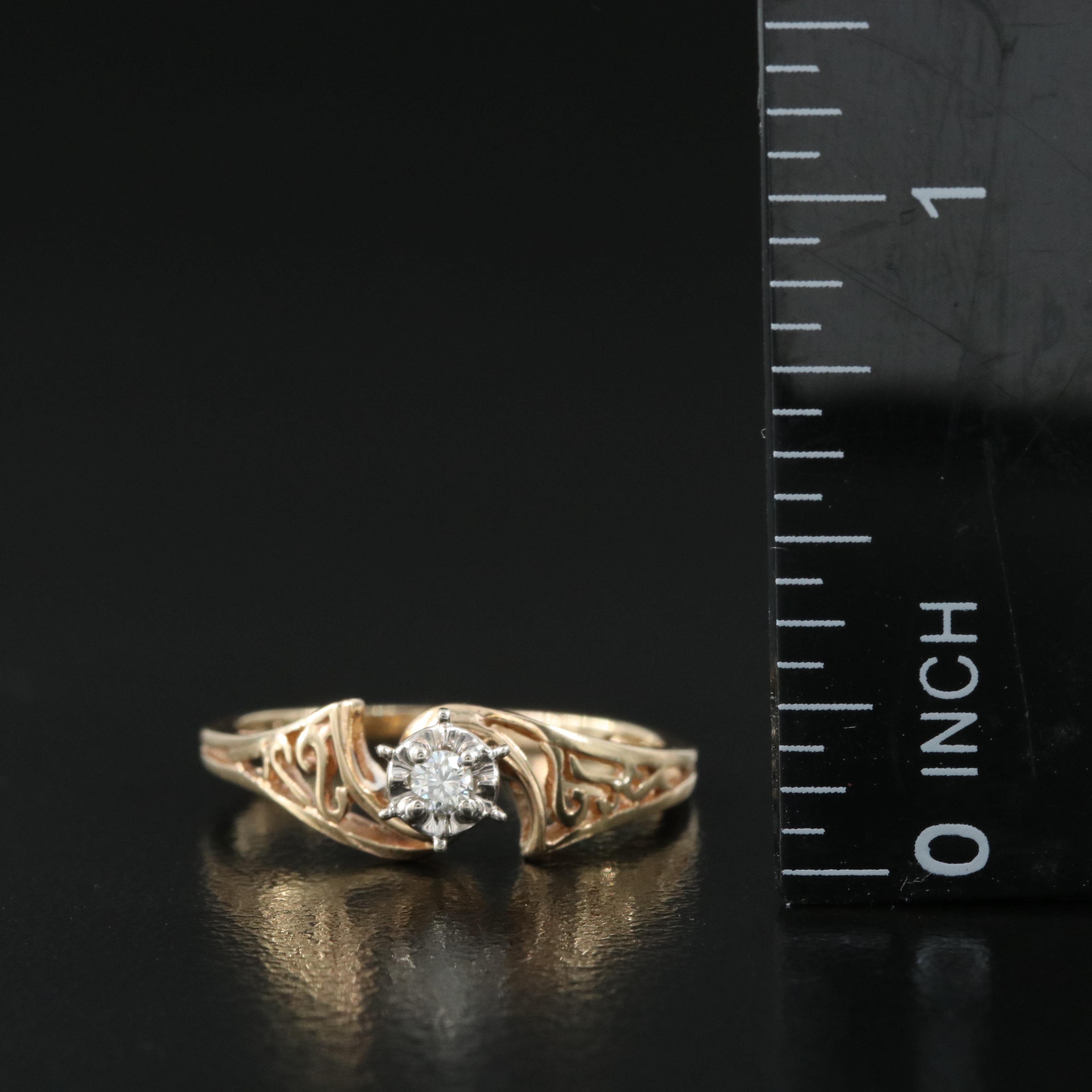 10K 0.05 CT Diamond Solitaire Ring