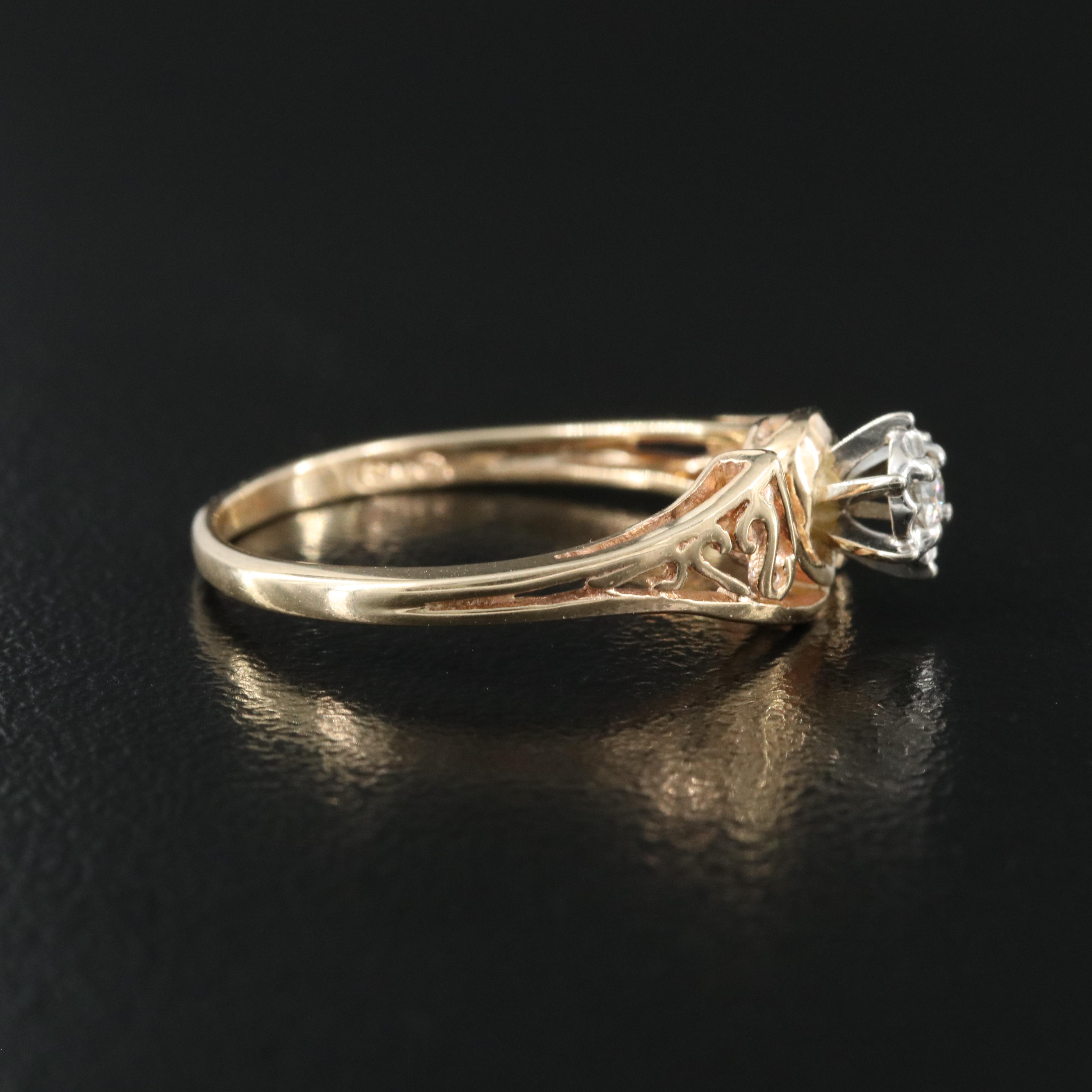 10K 0.05 CT Diamond Solitaire Ring