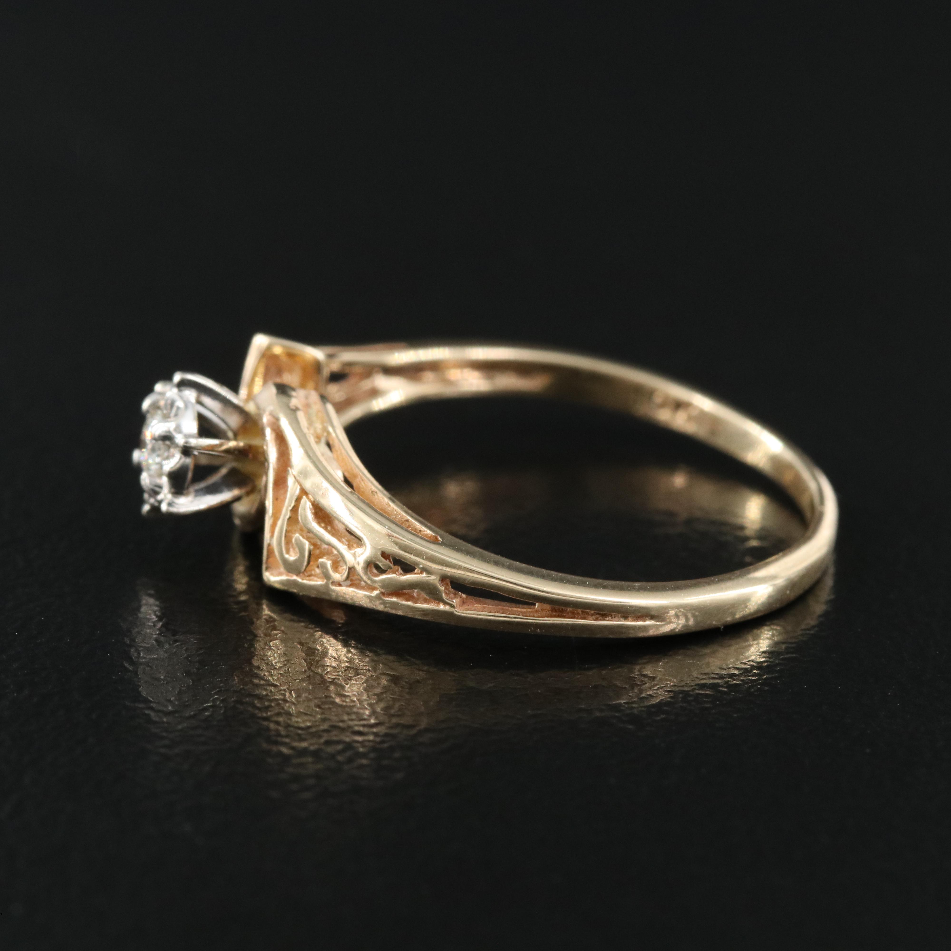 10K 0.05 CT Diamond Solitaire Ring