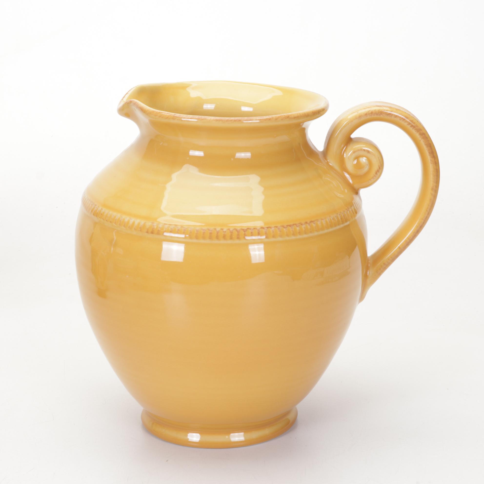 Pottery Barn Ceramic Pitcher Featured In Dinnerware and Decor Collection