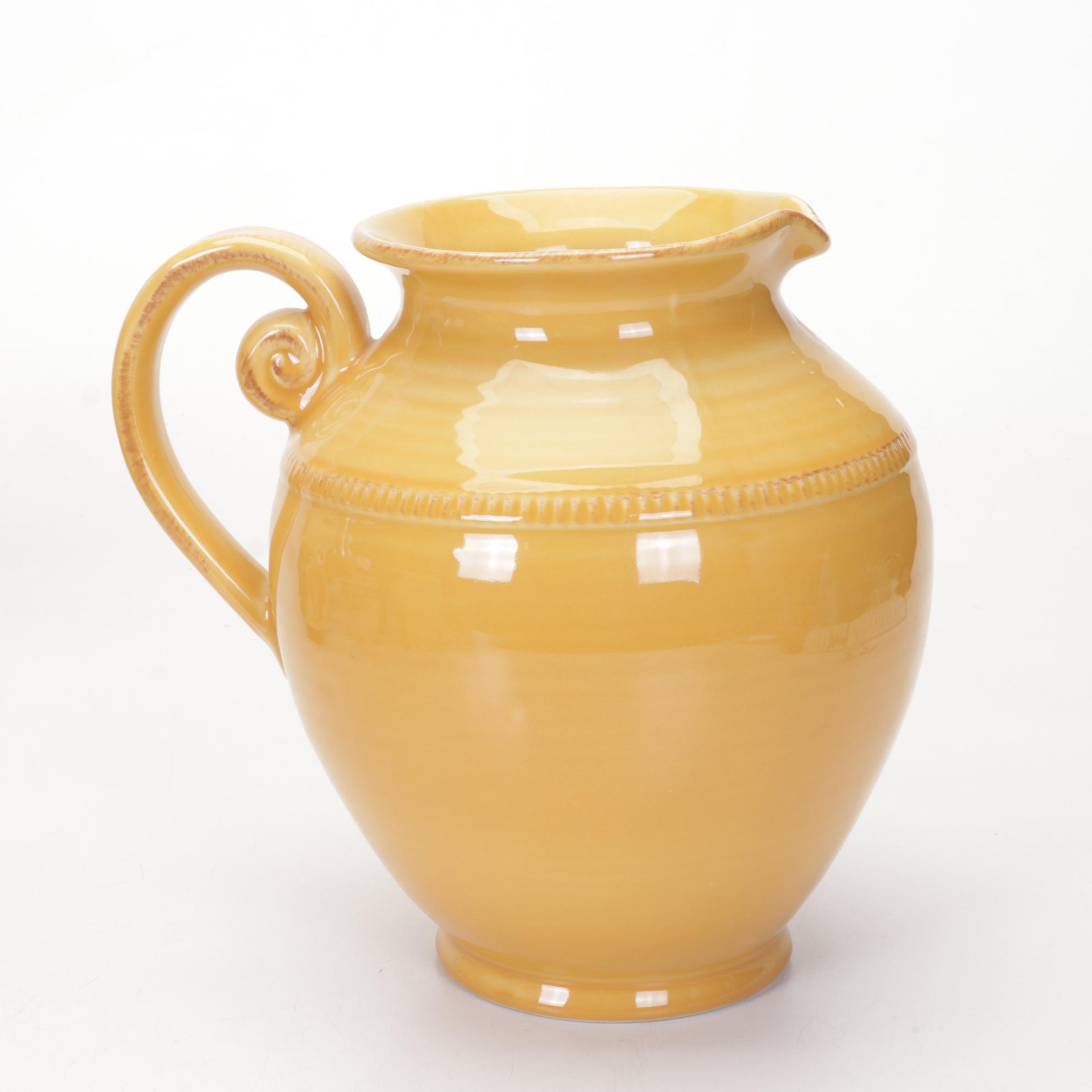 Pottery Barn Ceramic Pitcher Featured In Dinnerware and Decor Collection
