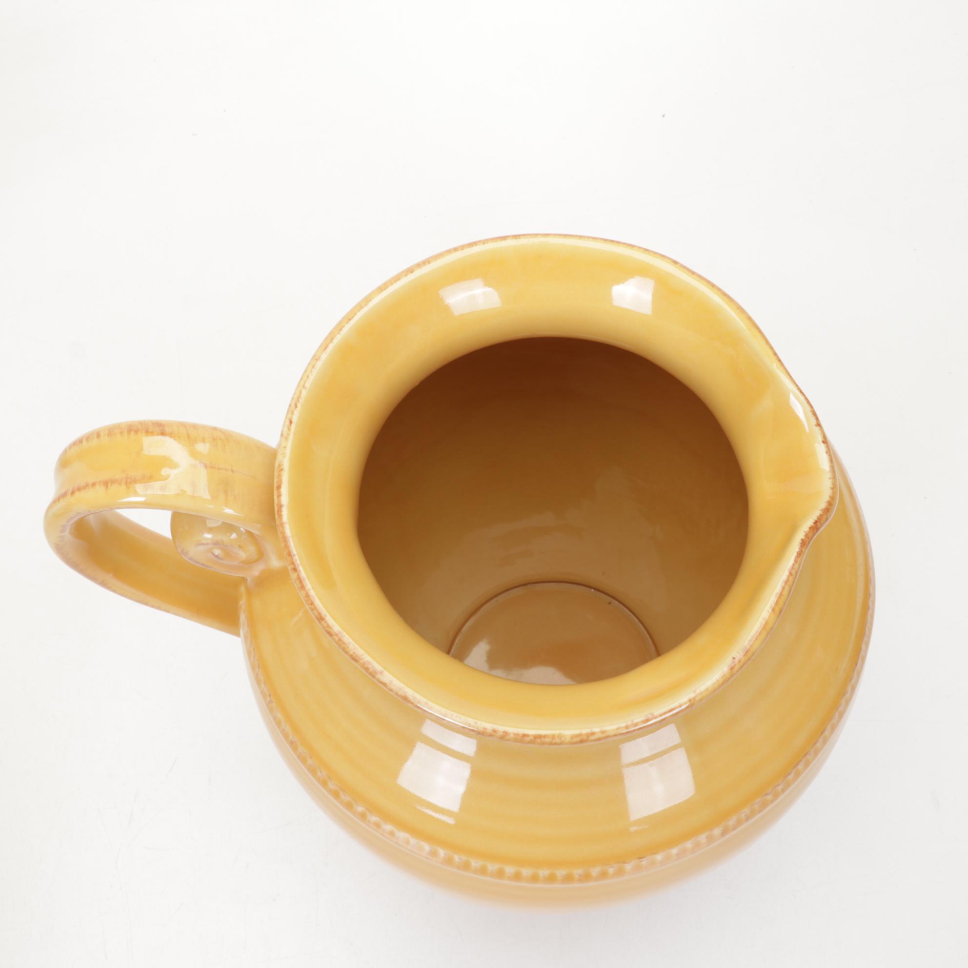 Pottery Barn Ceramic Pitcher Featured In Dinnerware and Decor Collection