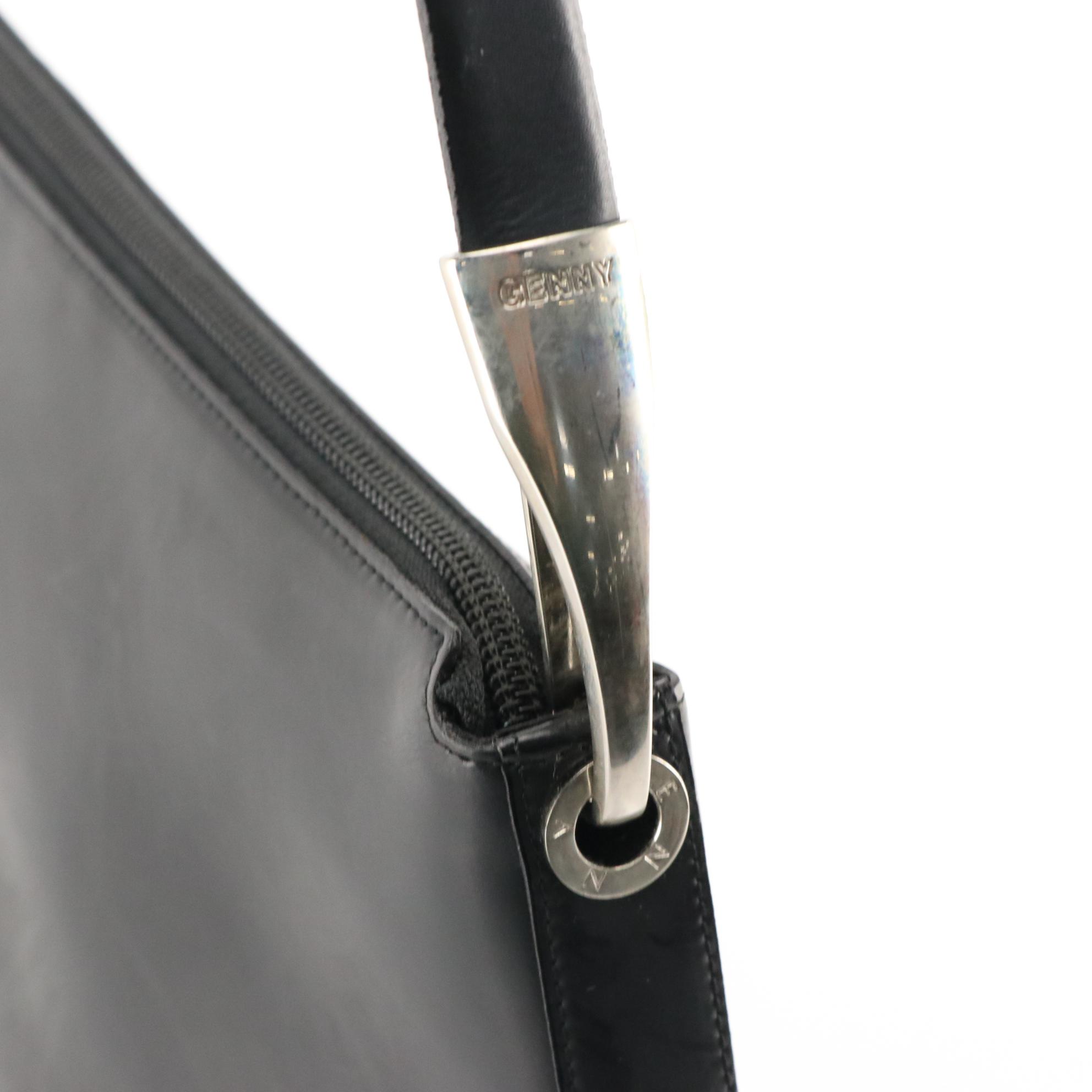 Genny Shoulder Bag in Black Leather with Tag