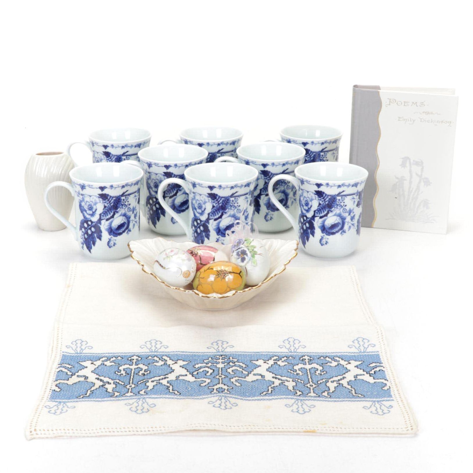 Williams-Sonoma Blue Floral Mug Set with Lenox and More