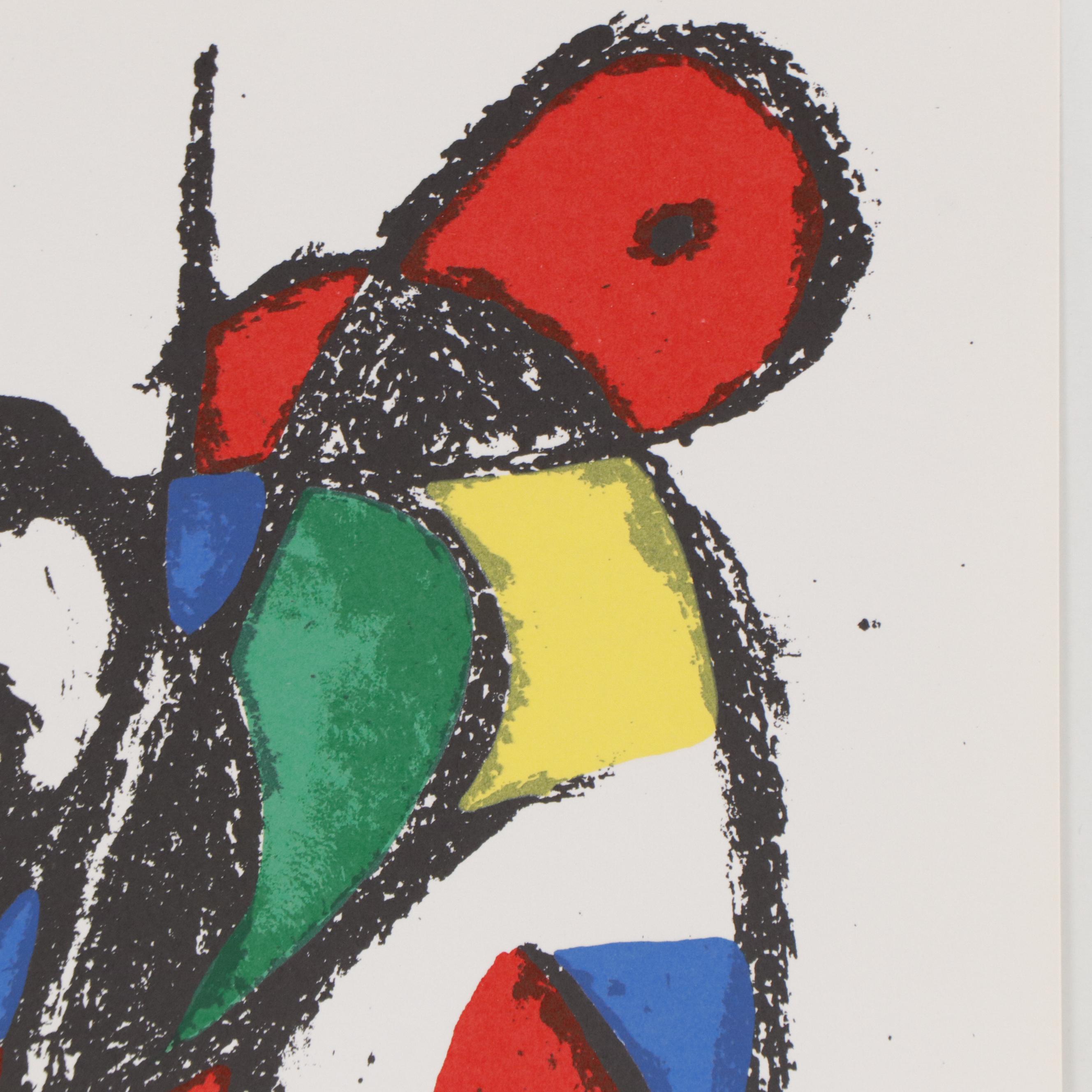 Joan Miró Surreal Color Lithograph, 1975