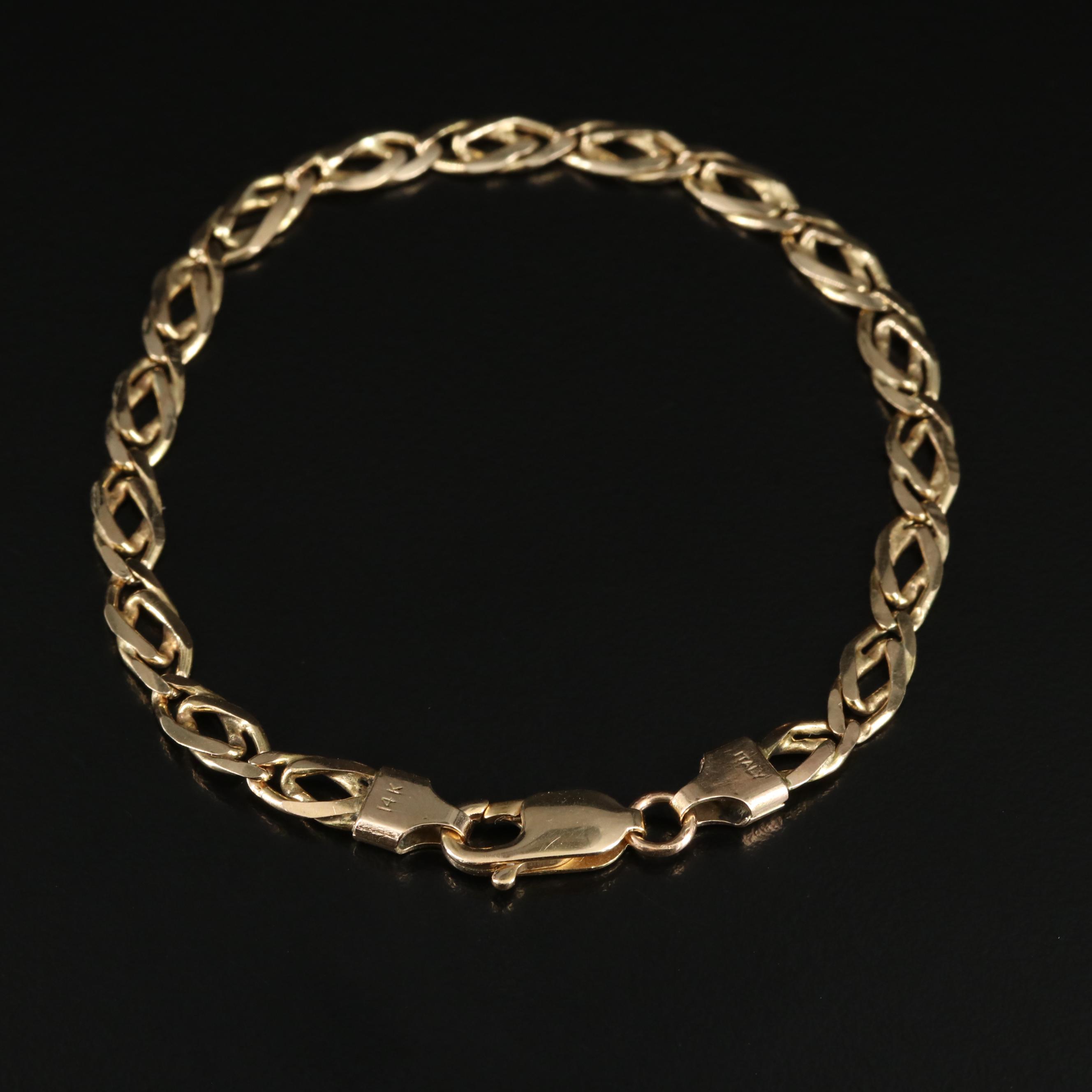 14K Oval Link Bracelet