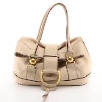 Dolce & Gabbana Fold-Over Slouchy Shoulder Bag in Grained Leather
