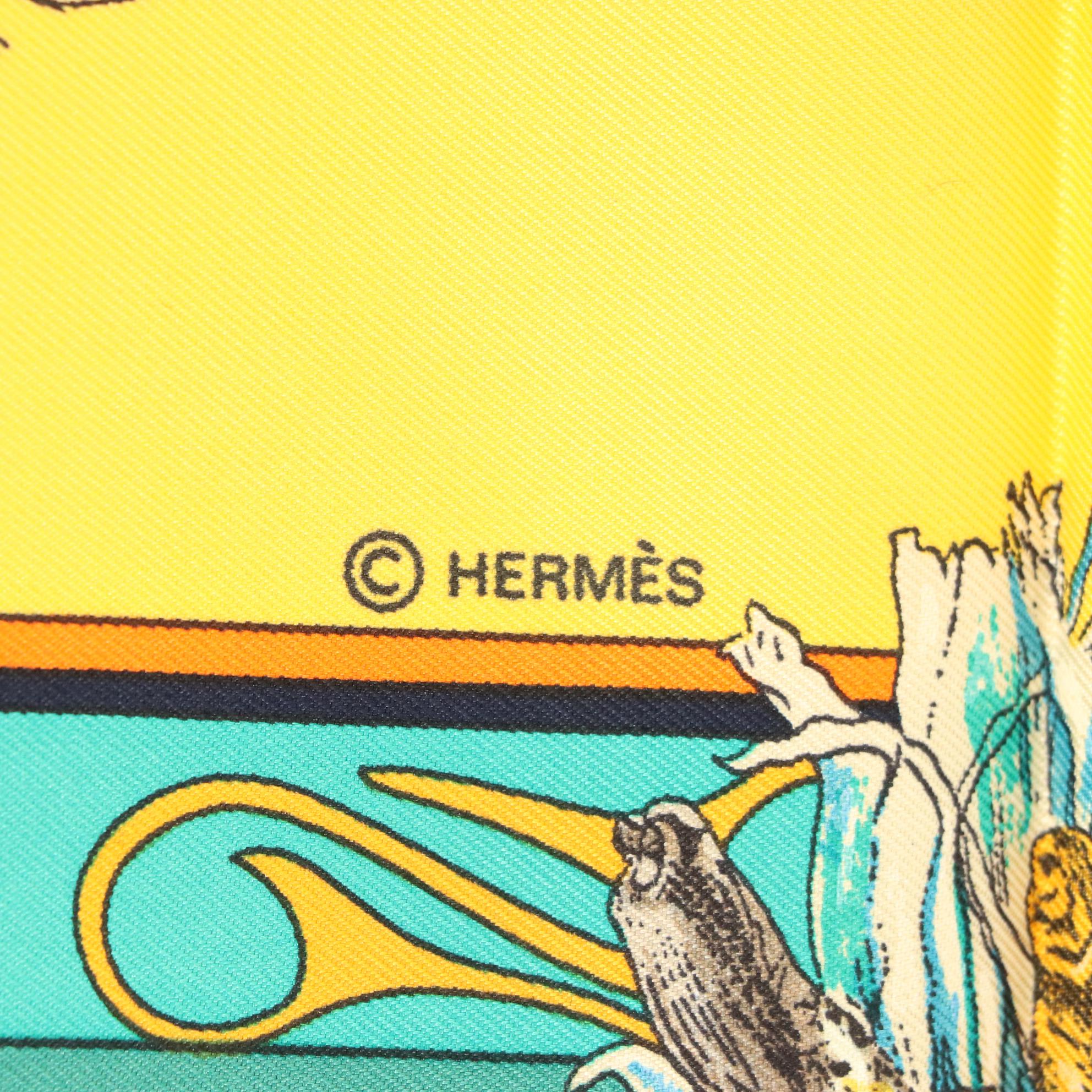 Hermès "Kachinas" Scarf 90 in Silk Twill