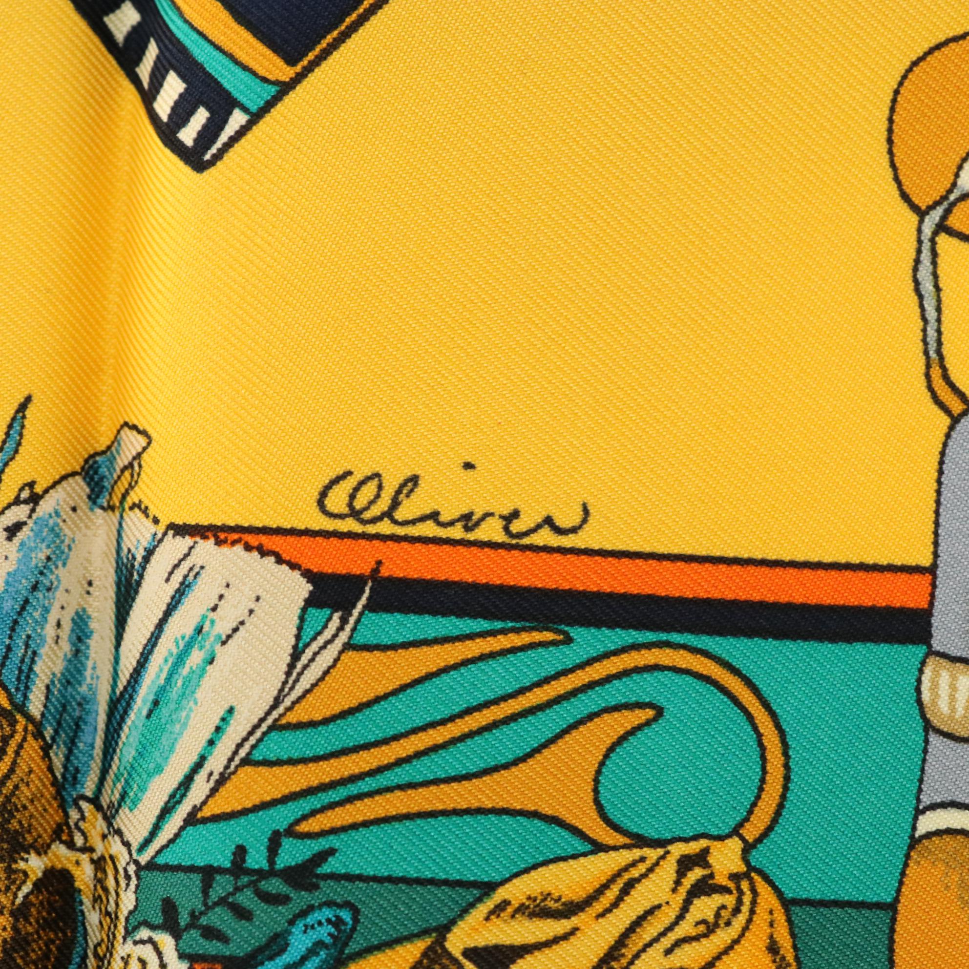 Hermès "Kachinas" Scarf 90 in Silk Twill