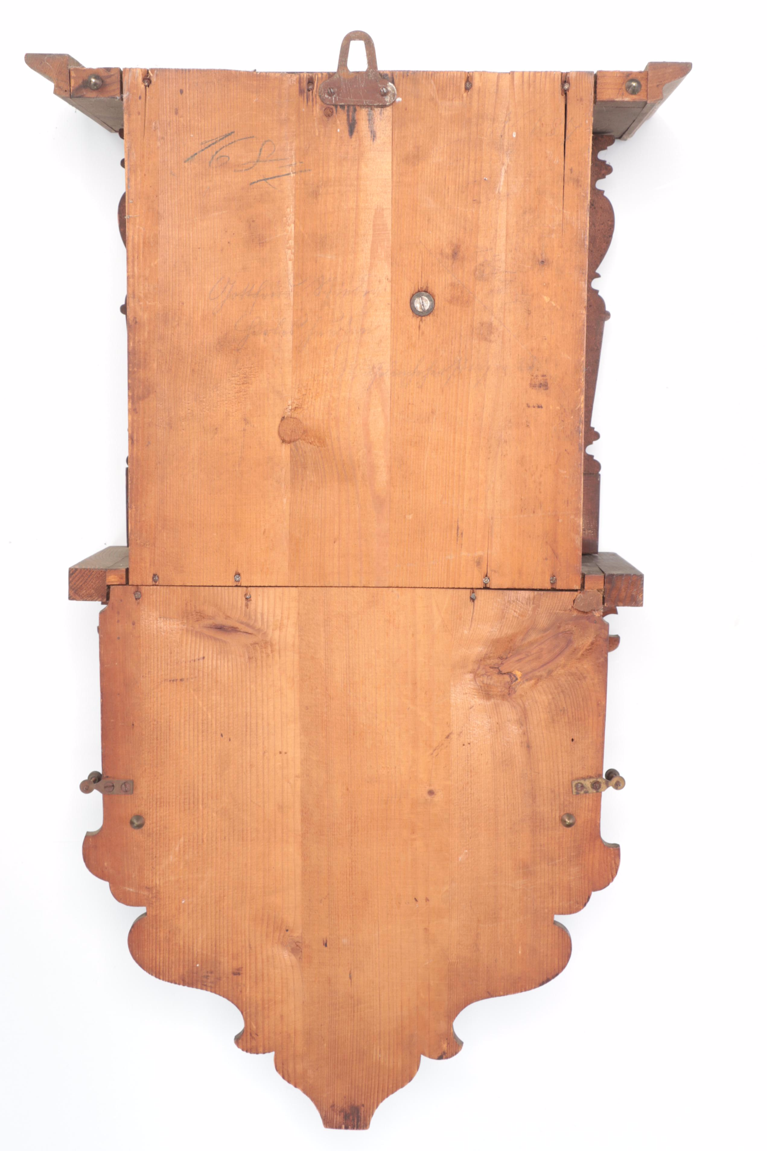 German Wooden Wall Clock, Early 20th Century