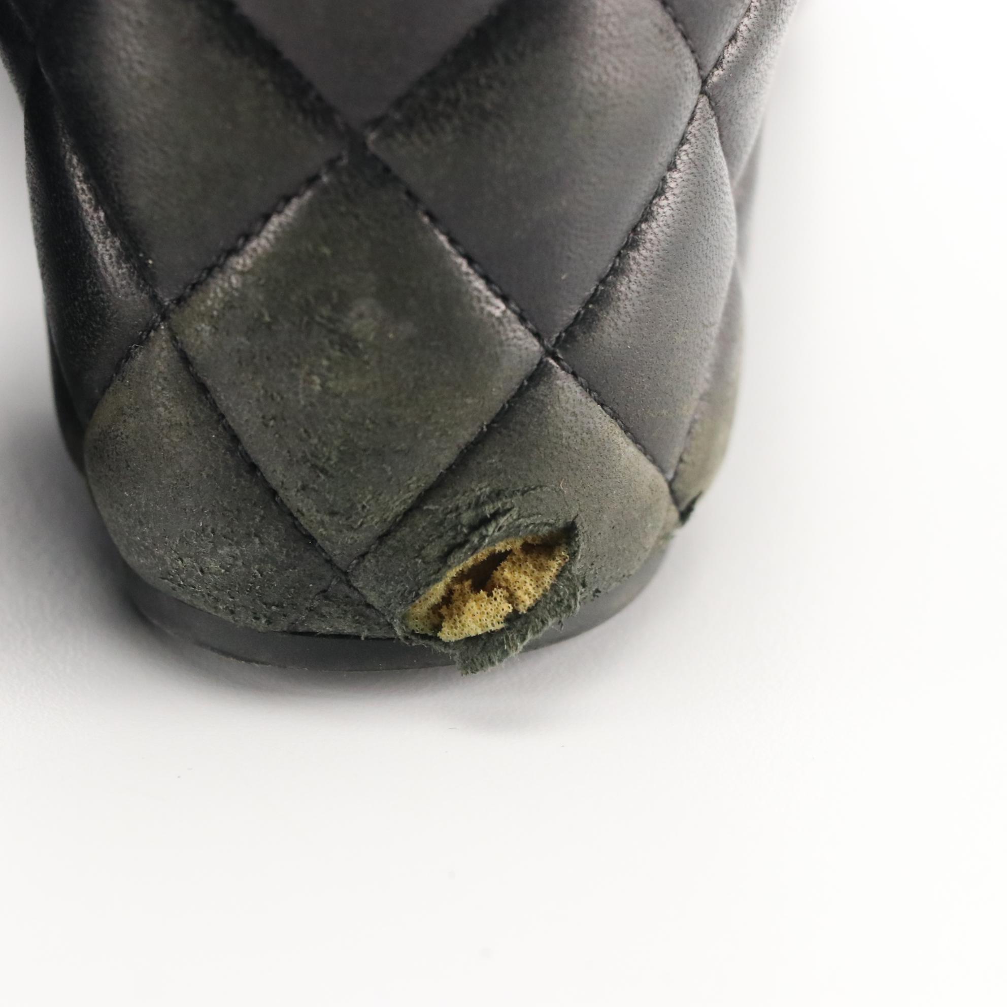 Chanel Mademoiselle Black Quilted and Smooth Leather Ankle Zip Cap-Toe Boots