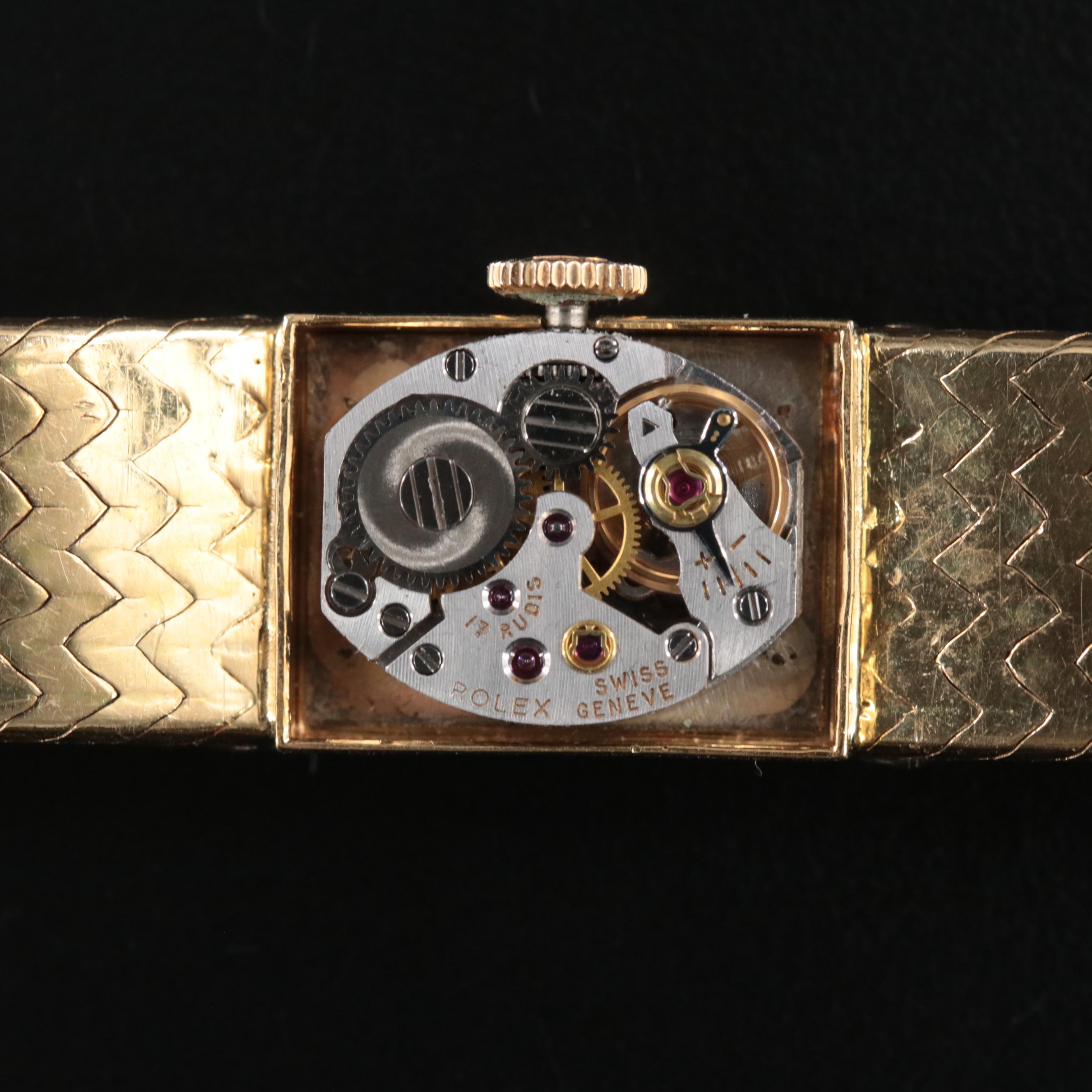 Vintage Rolex Precision 18K Diamond Watch