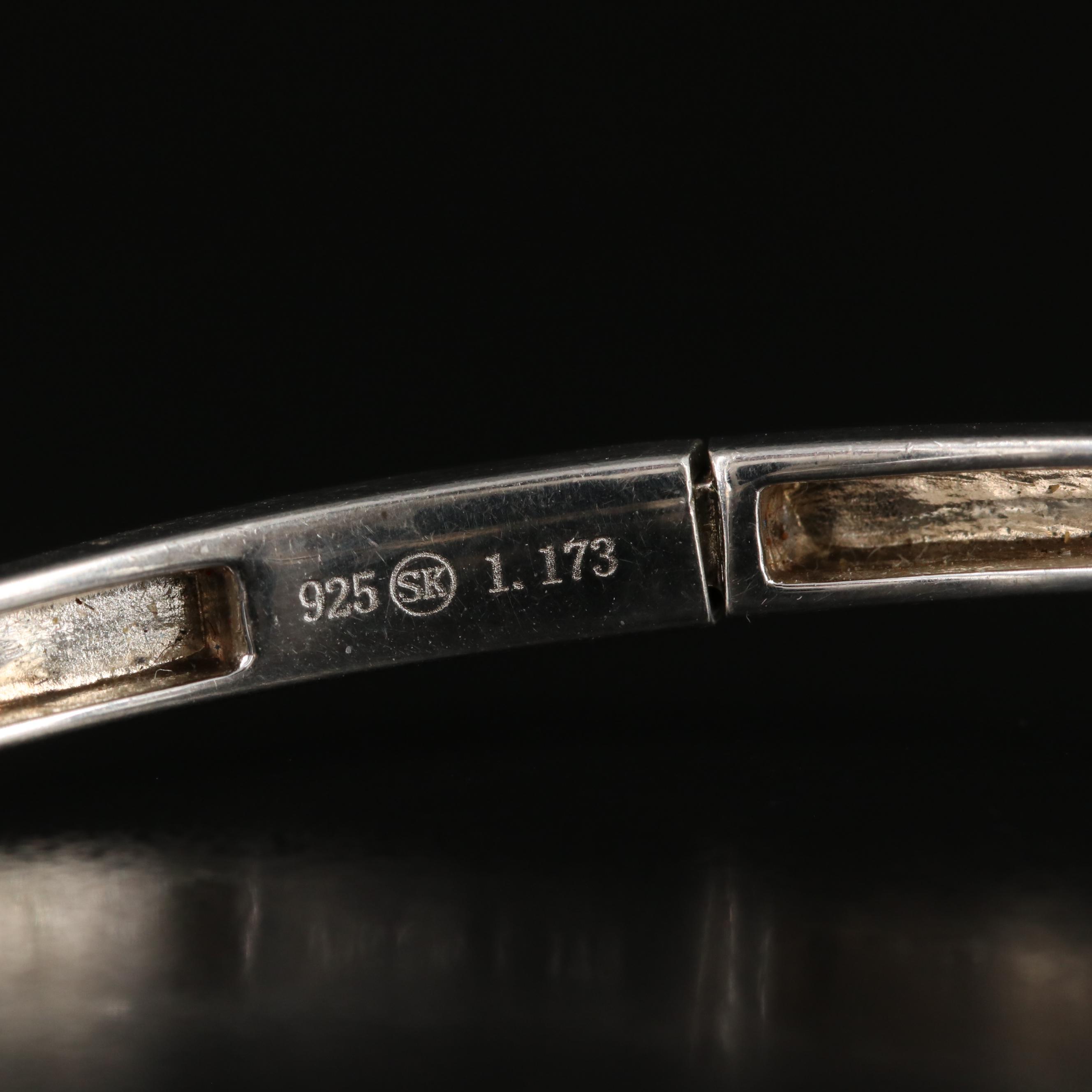 Sterling Tanzanite Hinged Bangle Bracelet