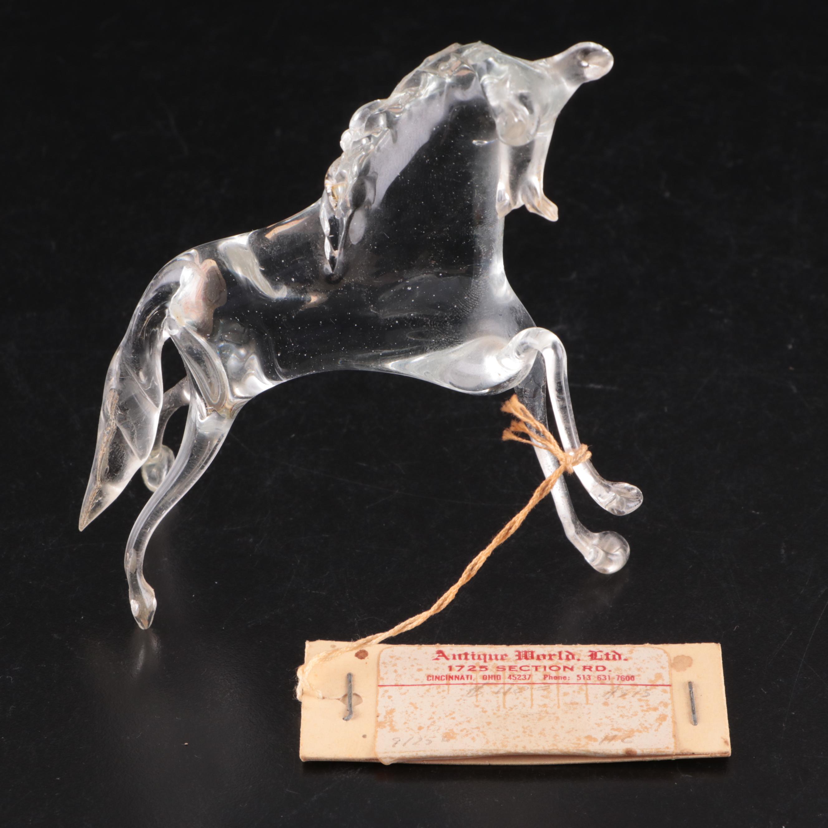 Blown Glass Horse Figurine, 20th Century