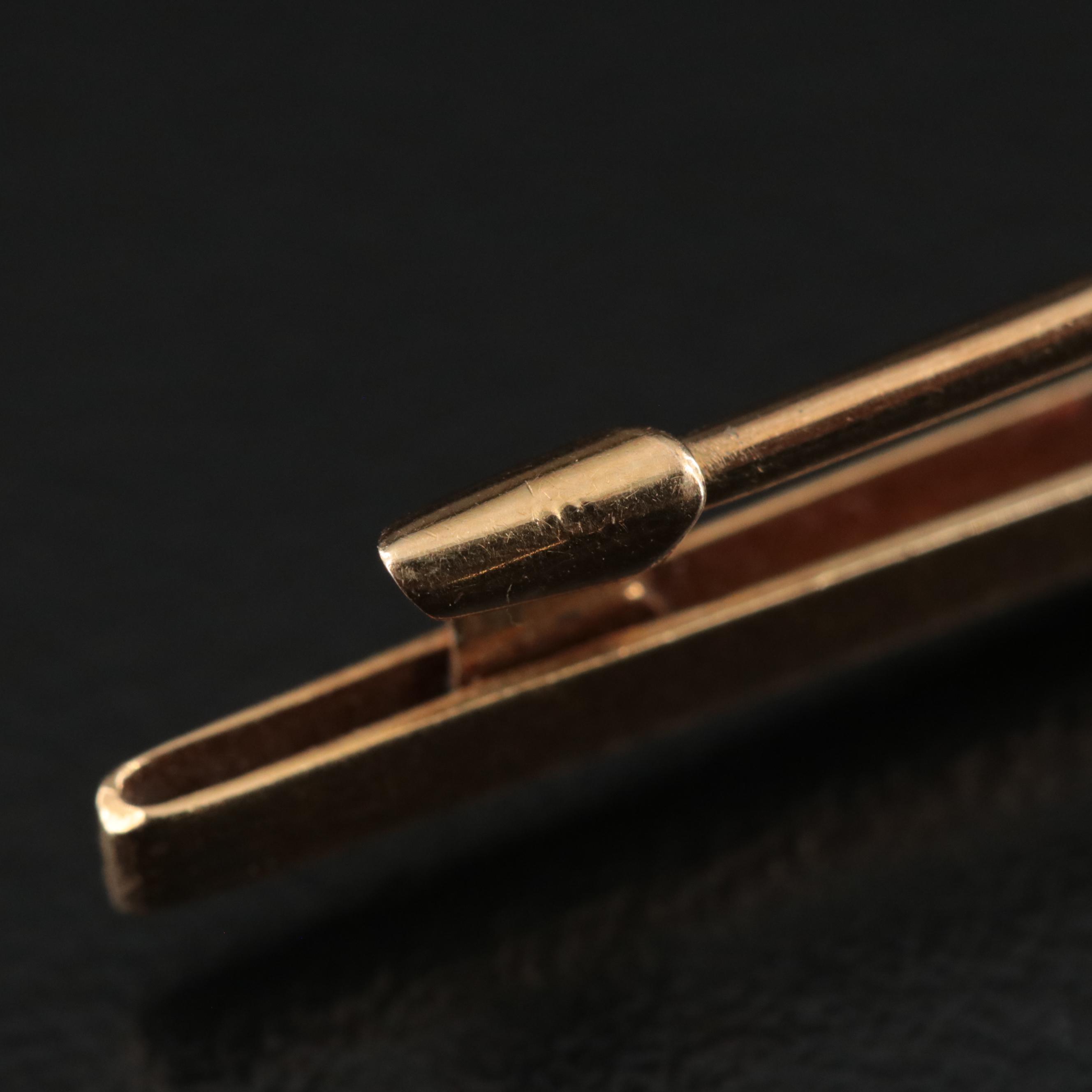 Antique 18K Diamond and Ruby Bar Pin with Sterling Accents