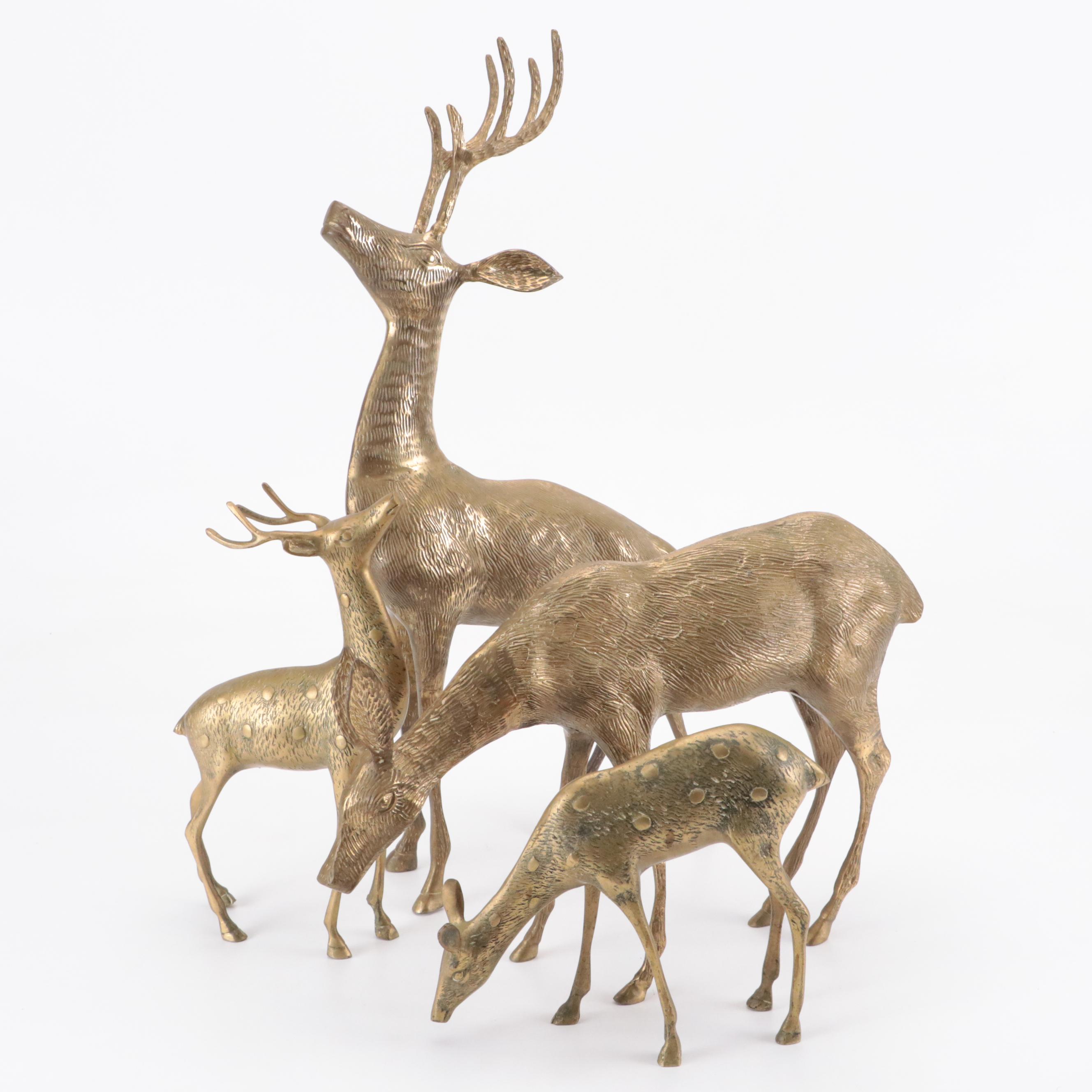 Brass Reindeer Figurines