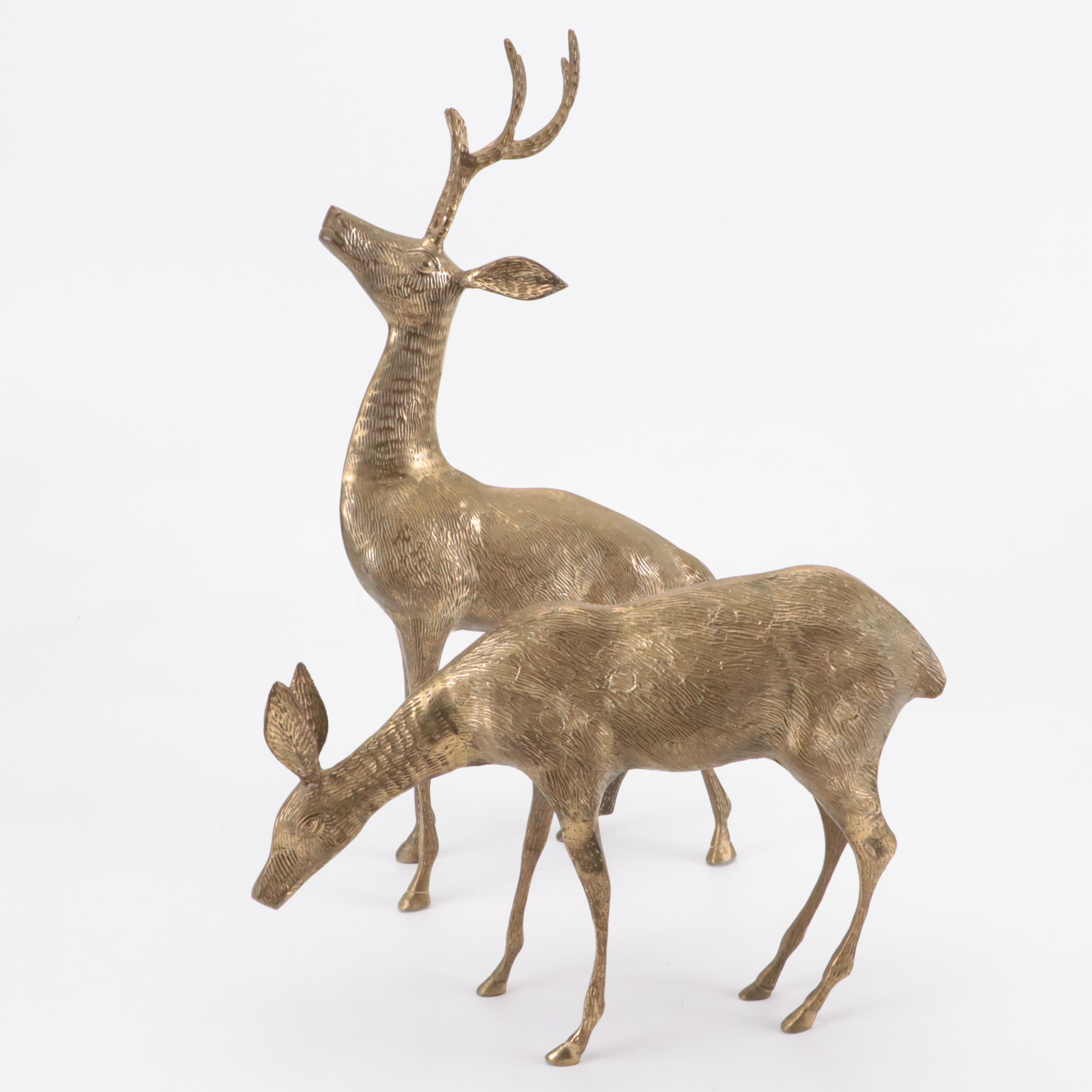 Brass Reindeer Figurines