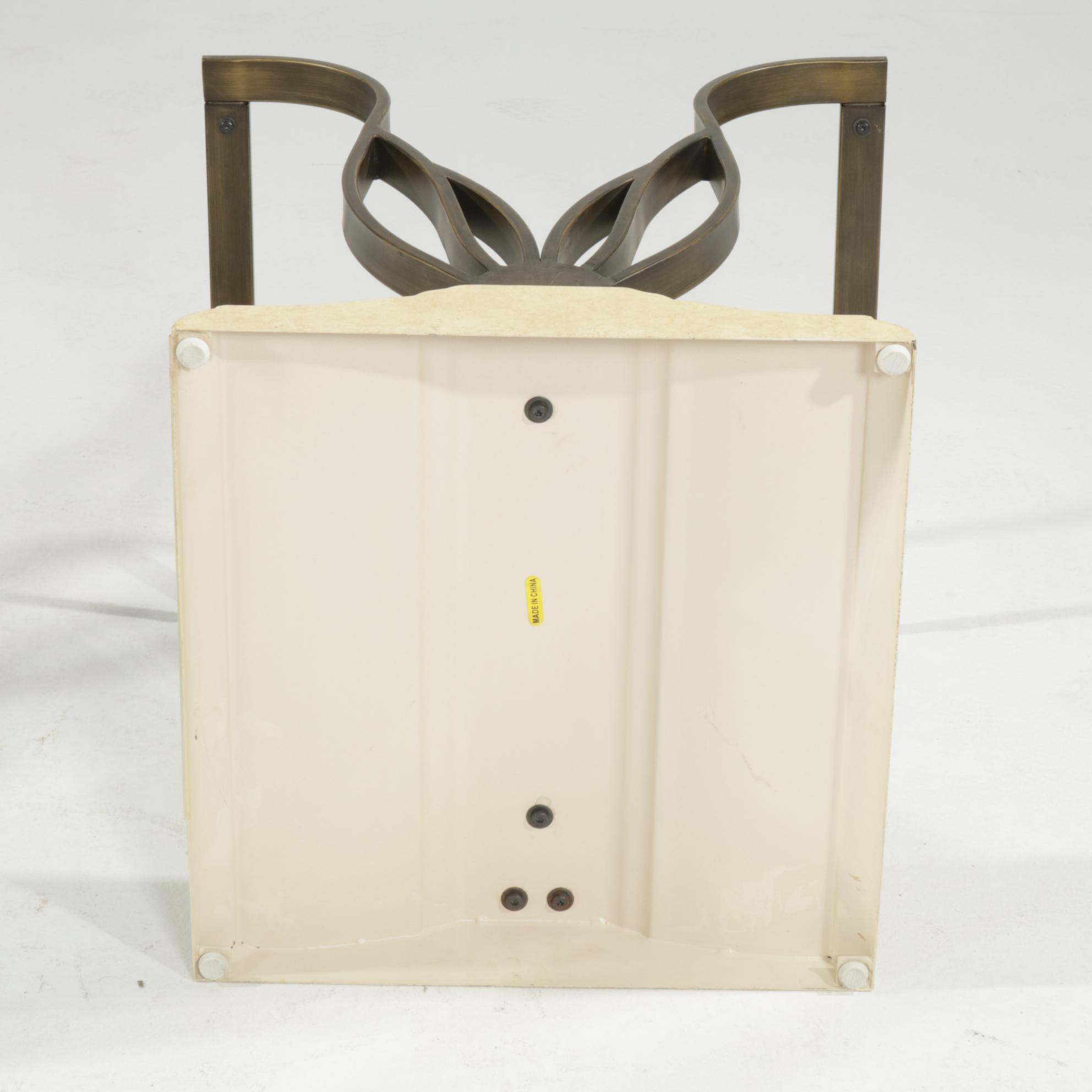 Art Deco Style Painted Metal Glass Top Butterfly Tables, 20th Century