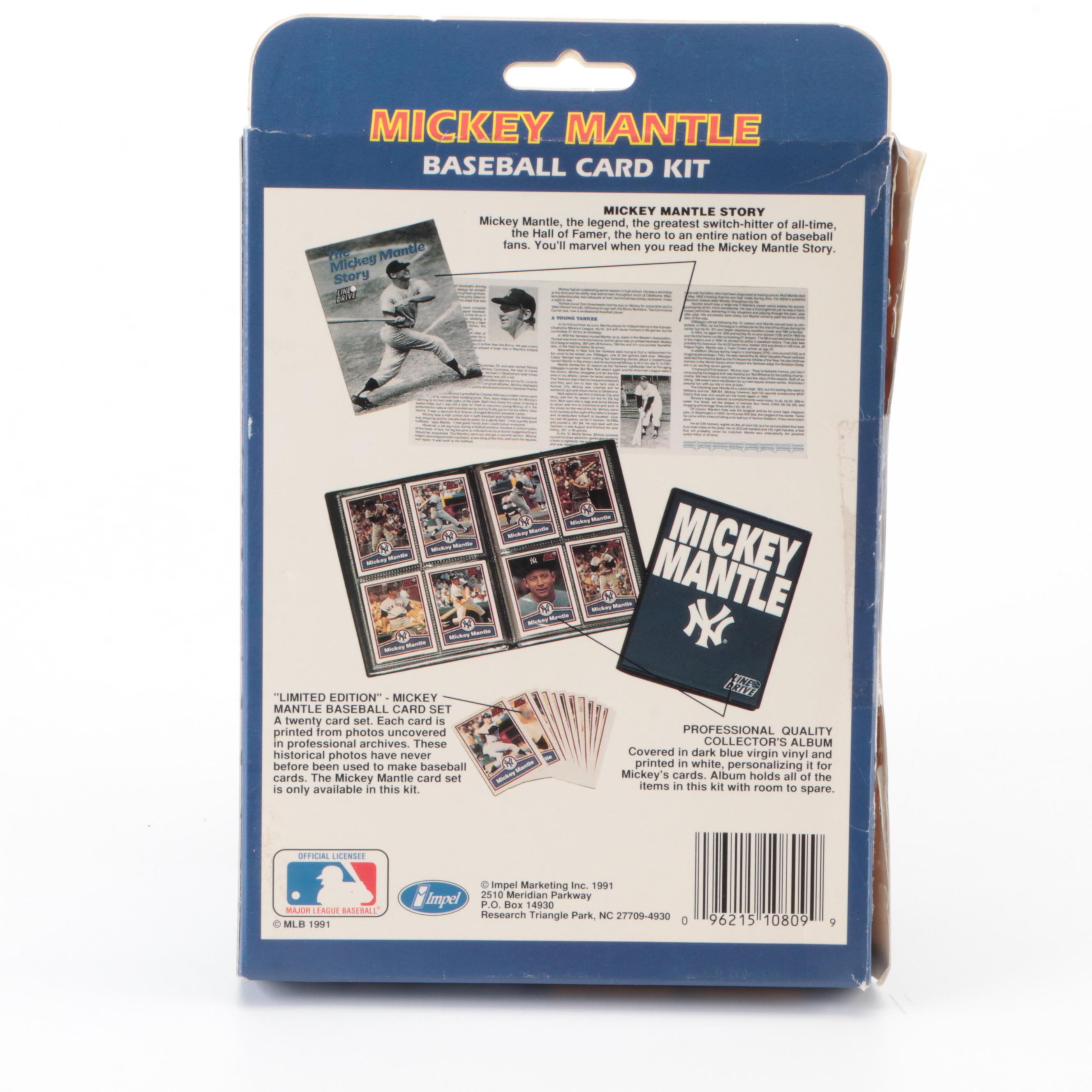 Mickey Mantle Reprint Baseball Cards with Baseball Heroes Tin and More