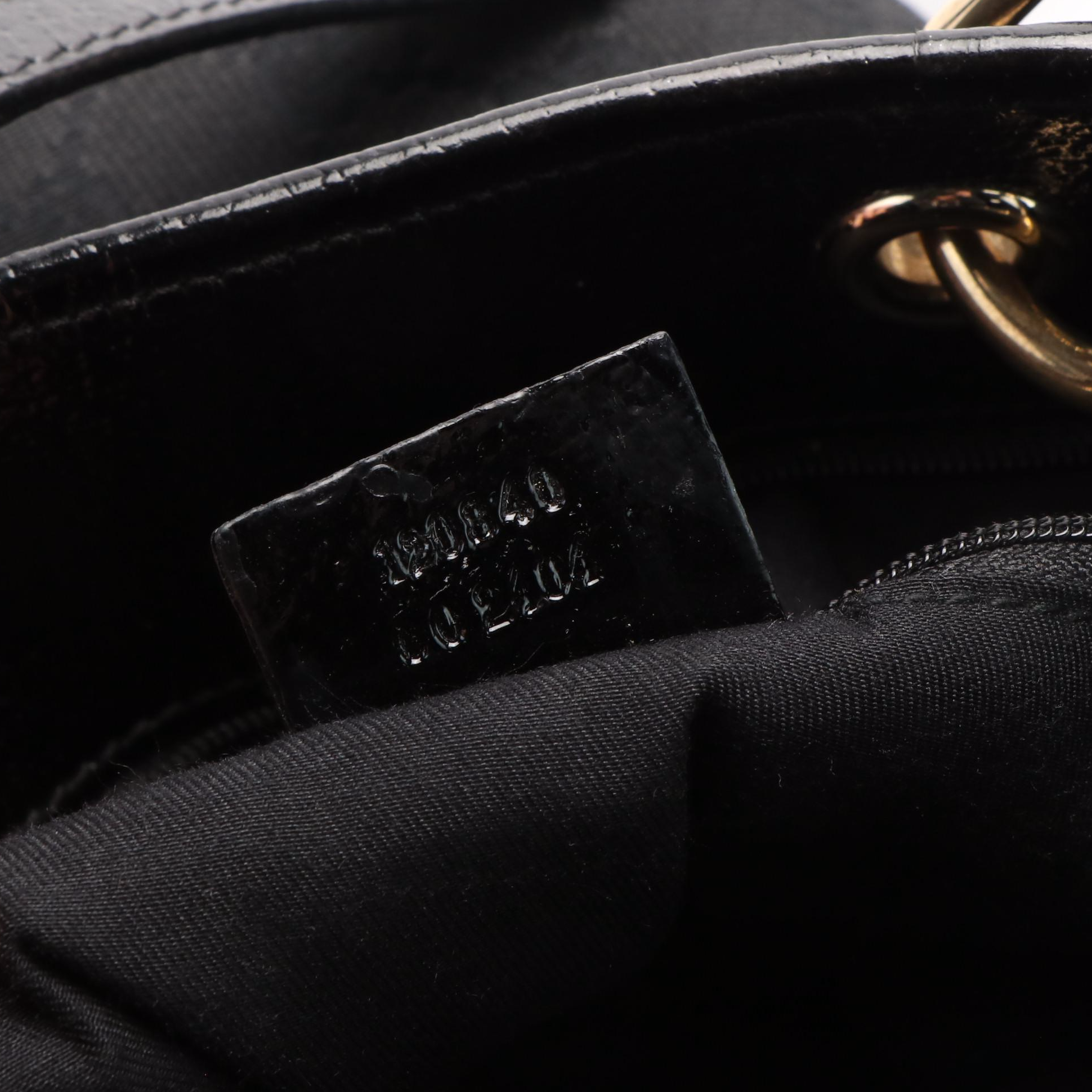 Gucci Black GG Canvas and Leather Small Vertical Tote