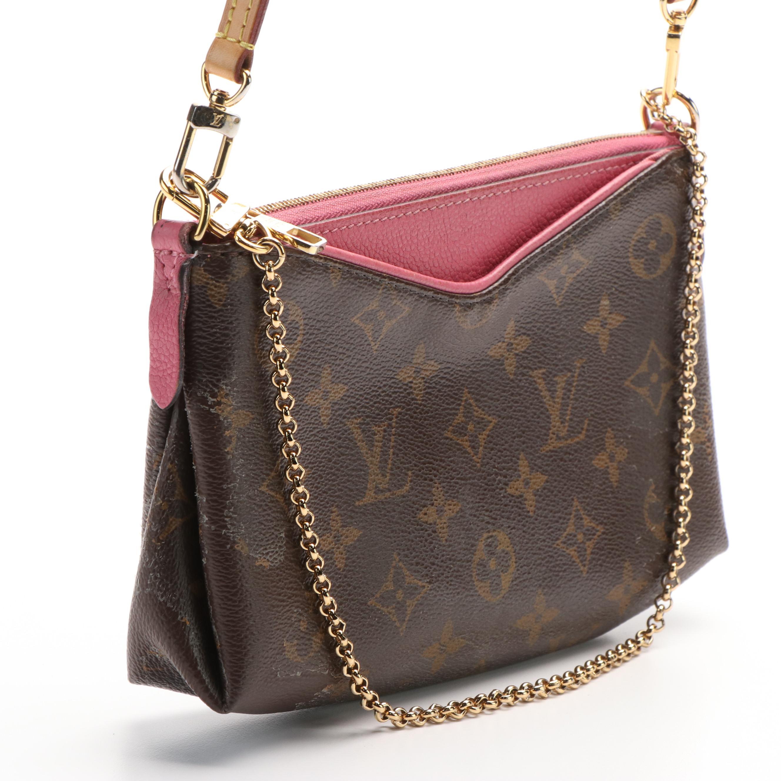 Louis Vuitton Pallas Clutch Crossbody Bag in Monogram Canvas