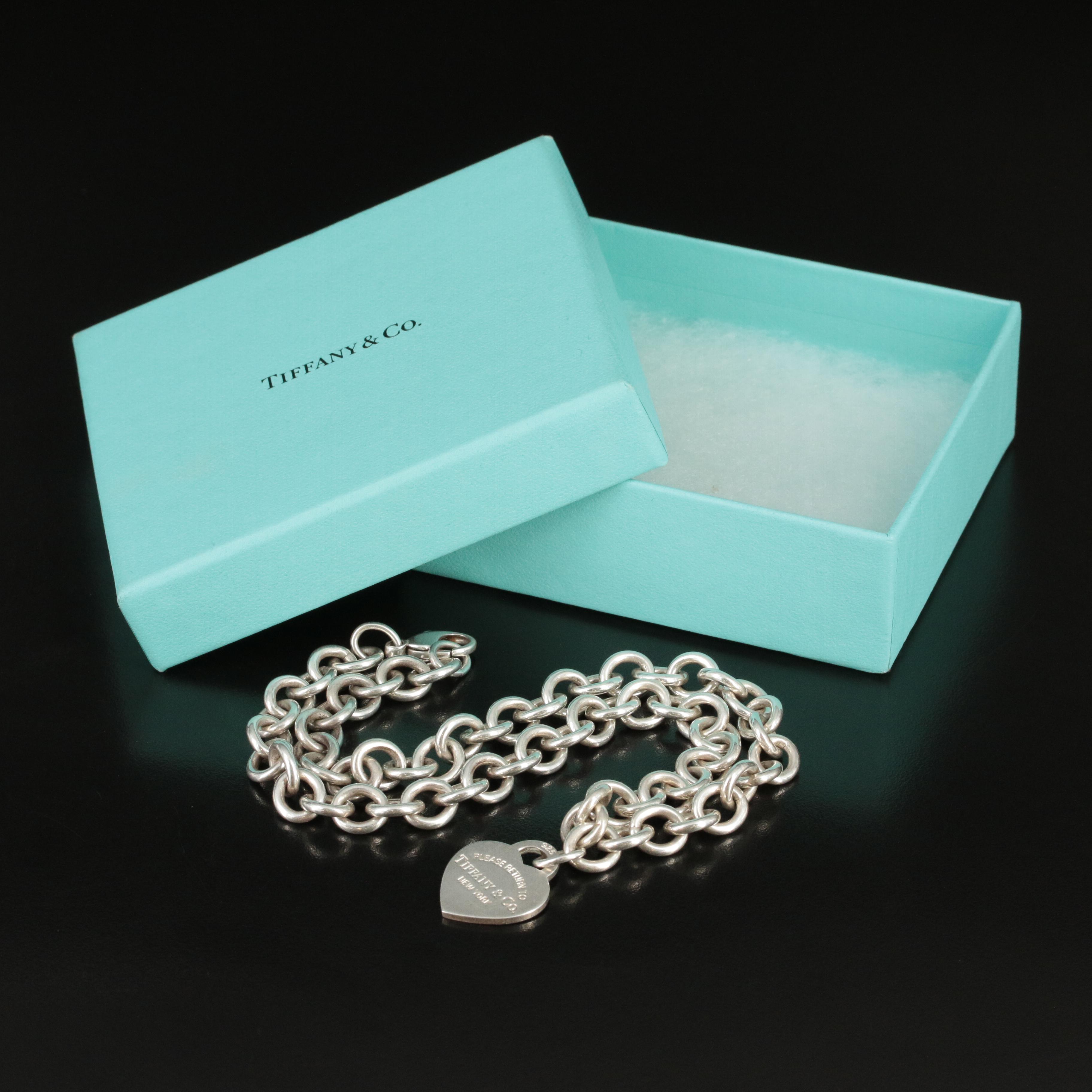 Tiffany & Co. "Return to Tiffany"  Sterling Heart Tag Necklace