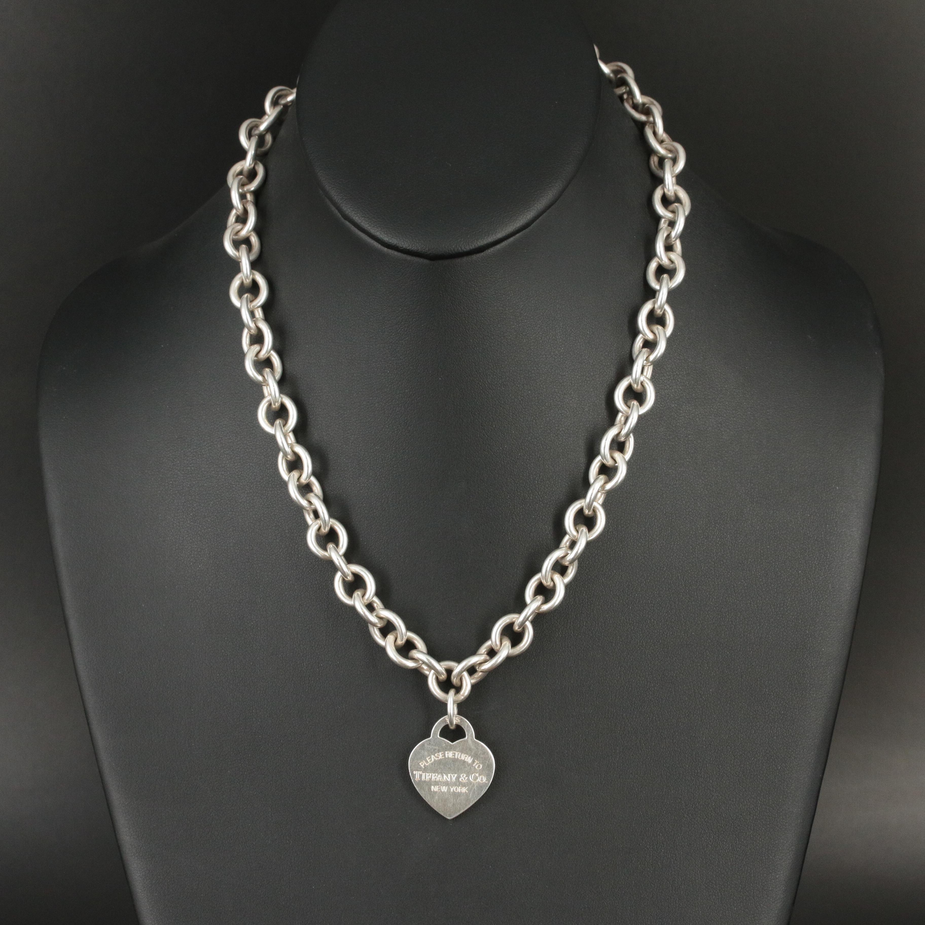 Tiffany & Co. "Return to Tiffany"  Sterling Heart Tag Necklace