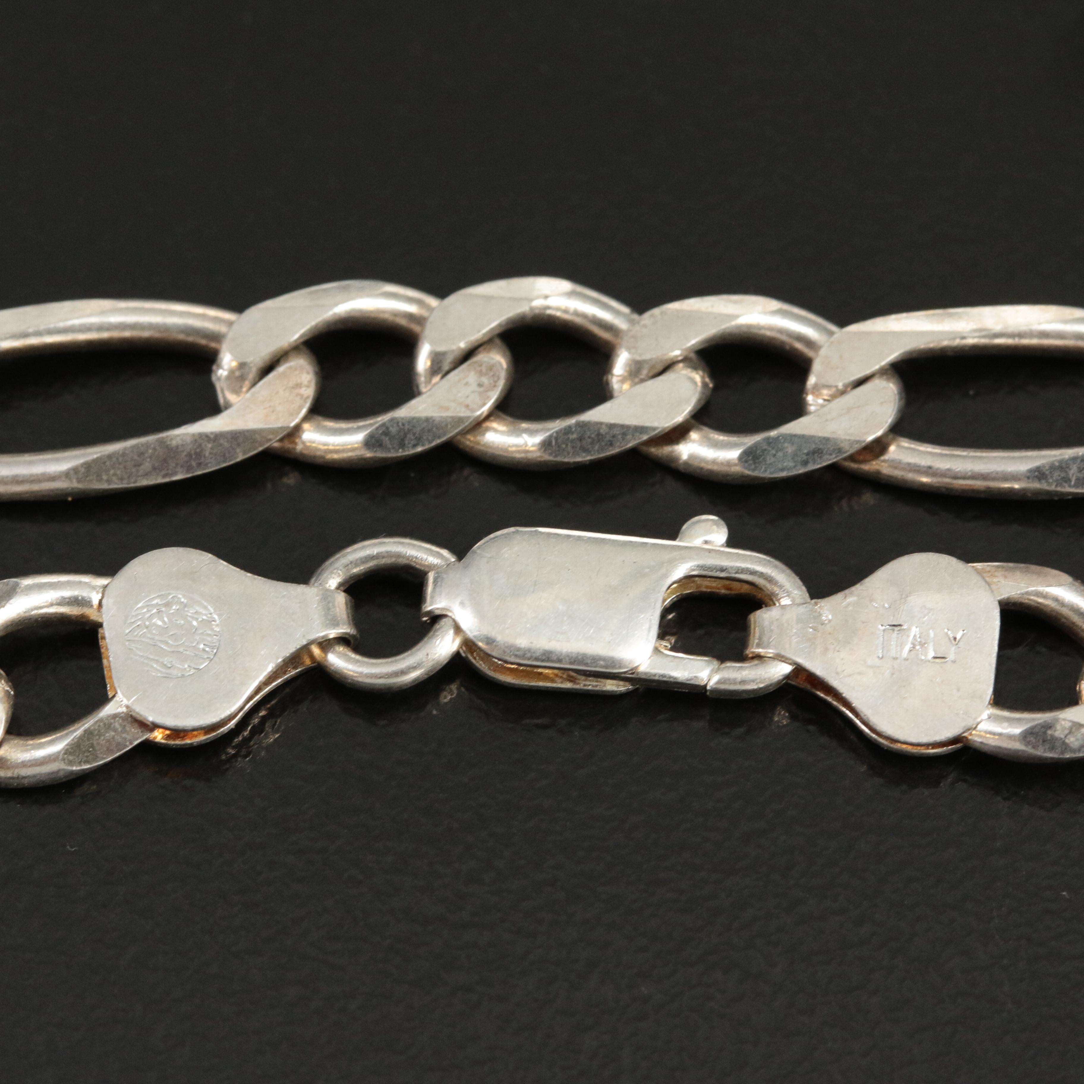 Sterling Figaro Chain Bracelet