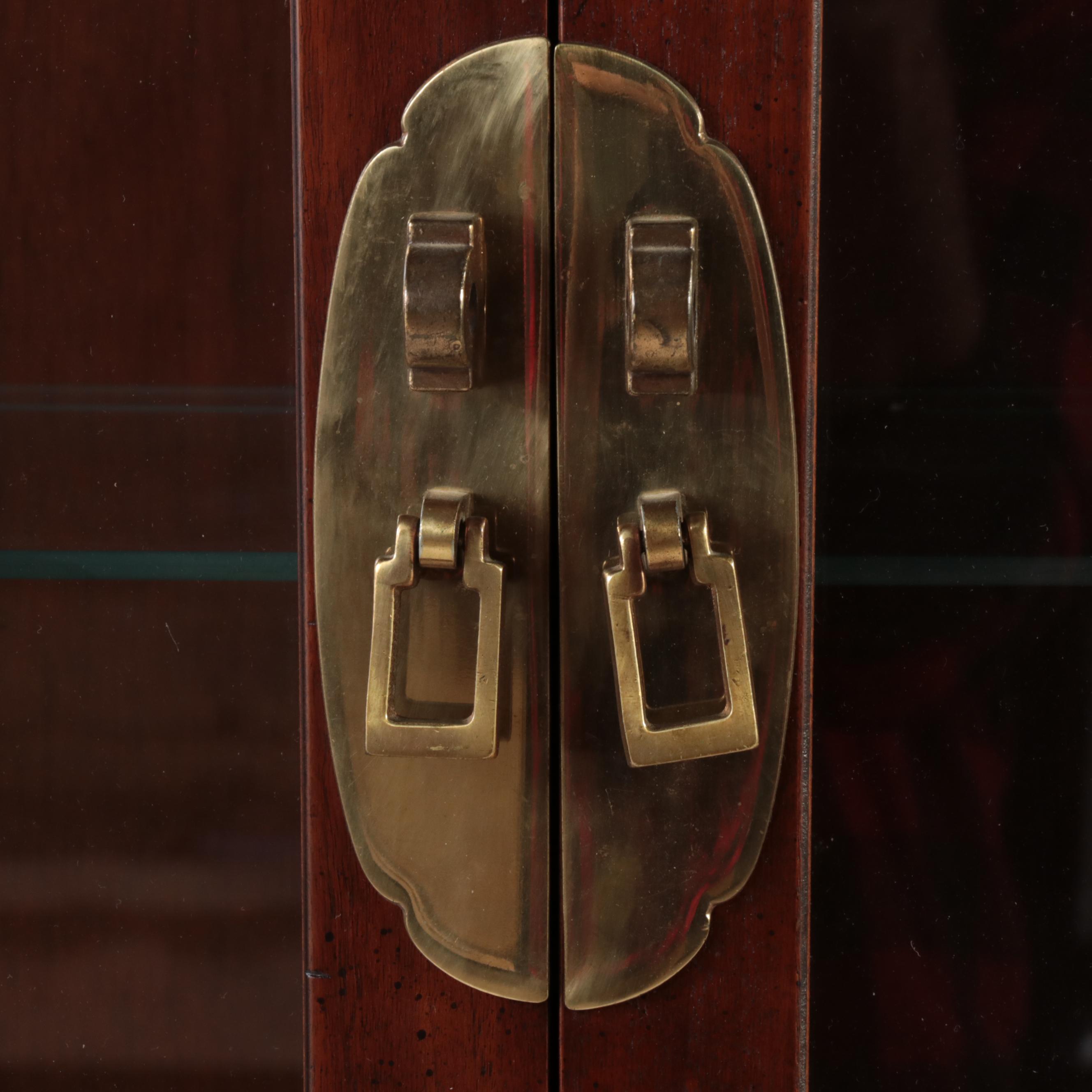 Henredon Chinese Style Brass-Mounted Mahogany China Cabinet