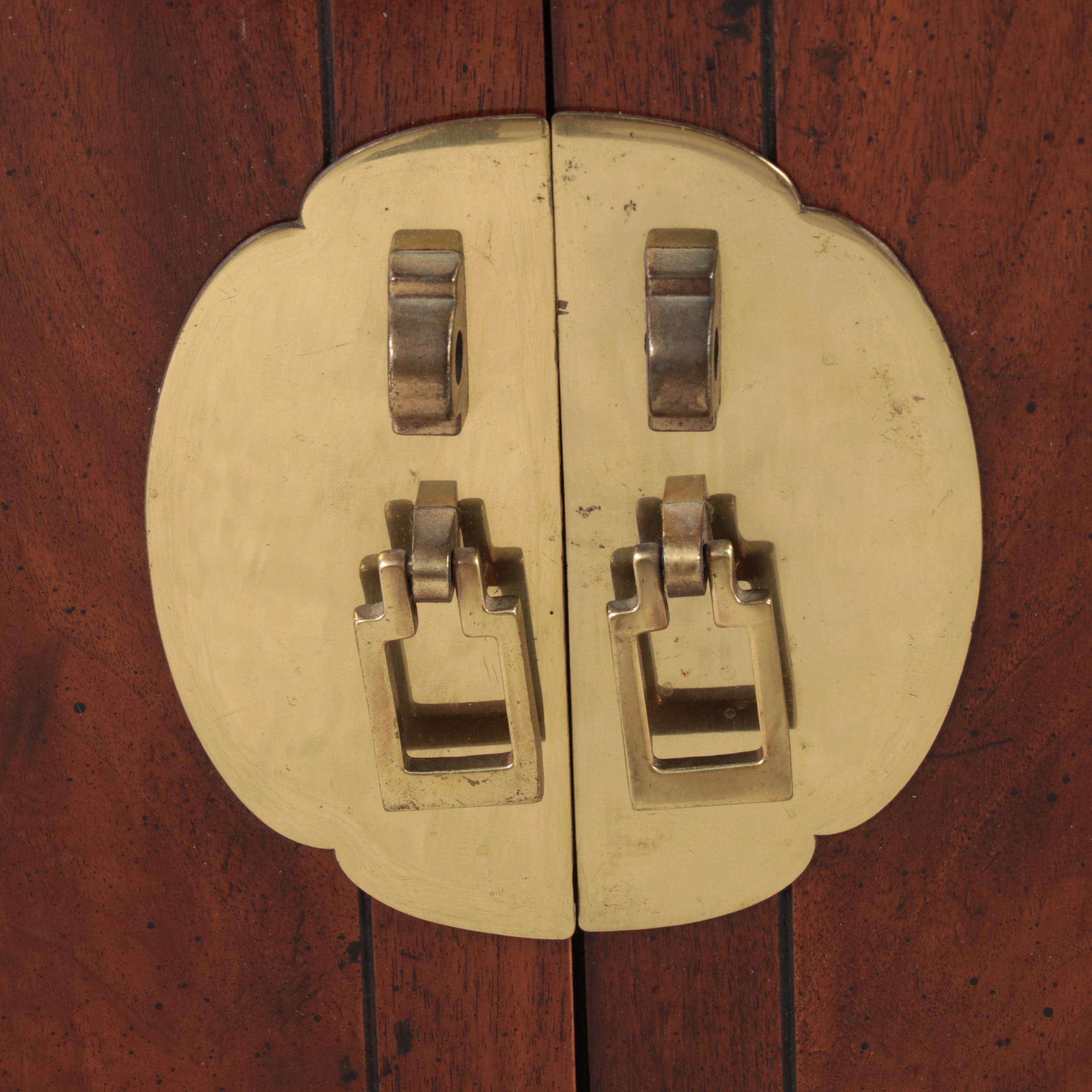 Henredon Chinese Style Brass-Mounted Mahogany China Cabinet