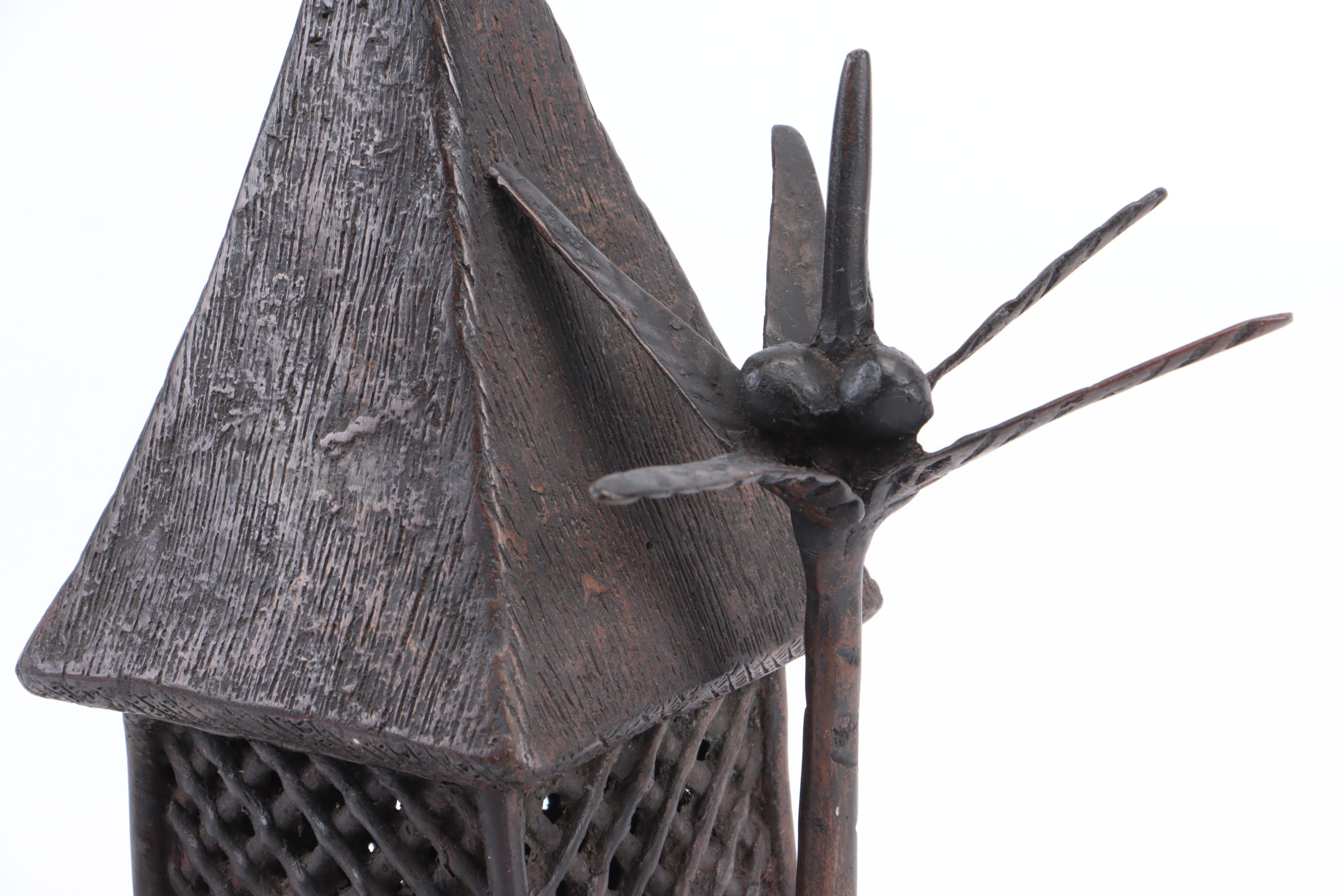 Bronze Sculpture of Bamiléké, Cameroon, Building with Figures