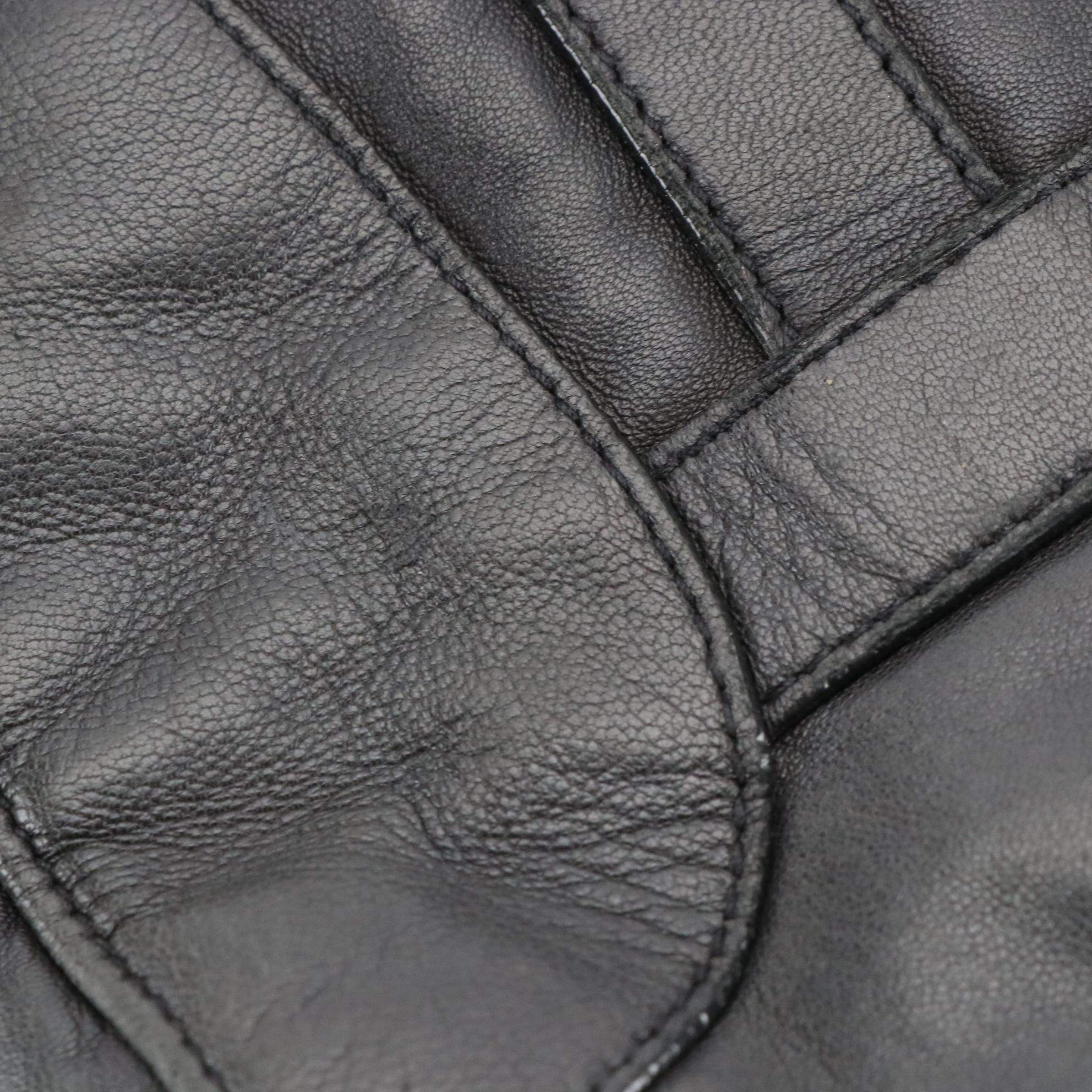 Prada Two-Way Tote Bag in Black Lambskin Leather