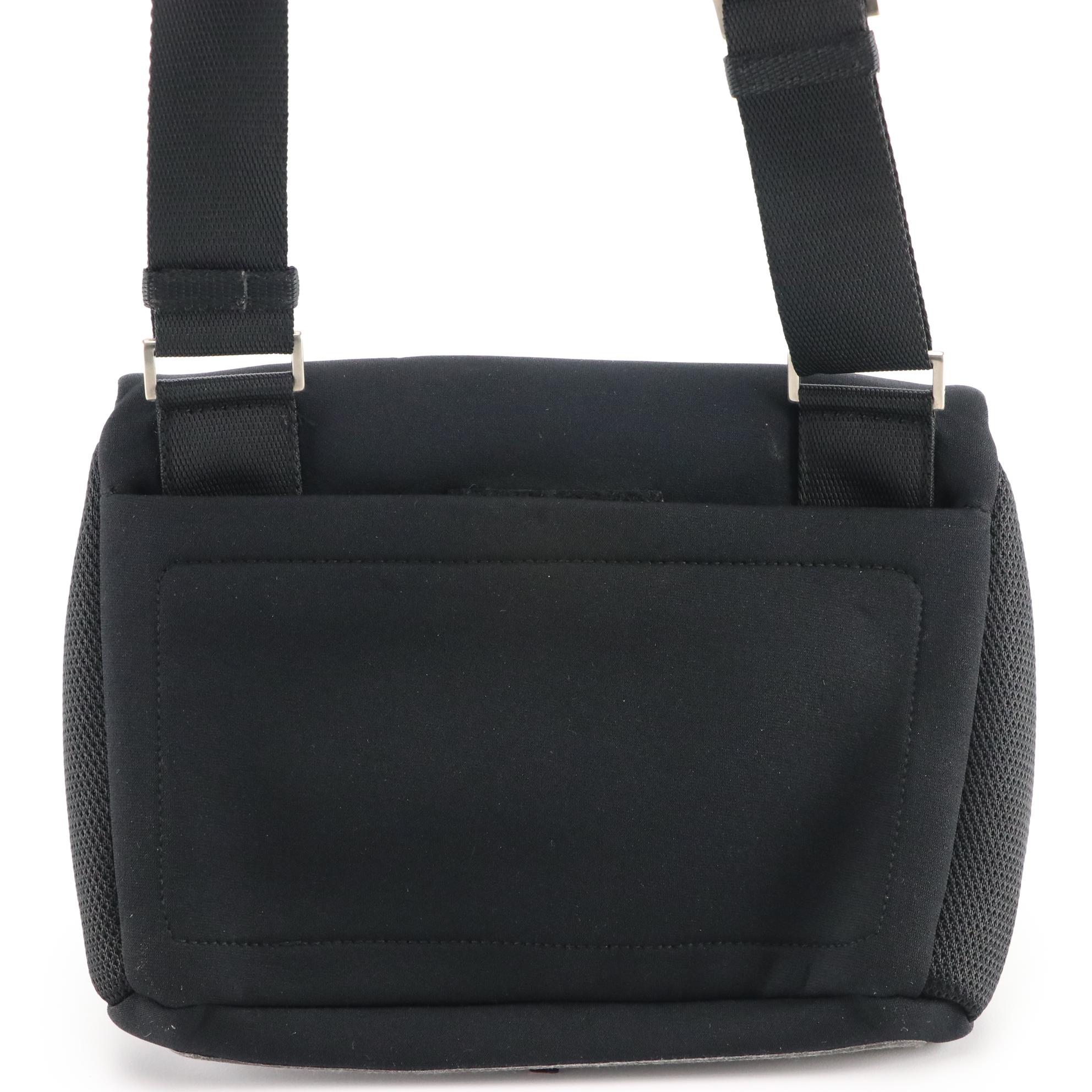 Prada Sport Line Shoulder Bag in Black Neoprene and Mesh