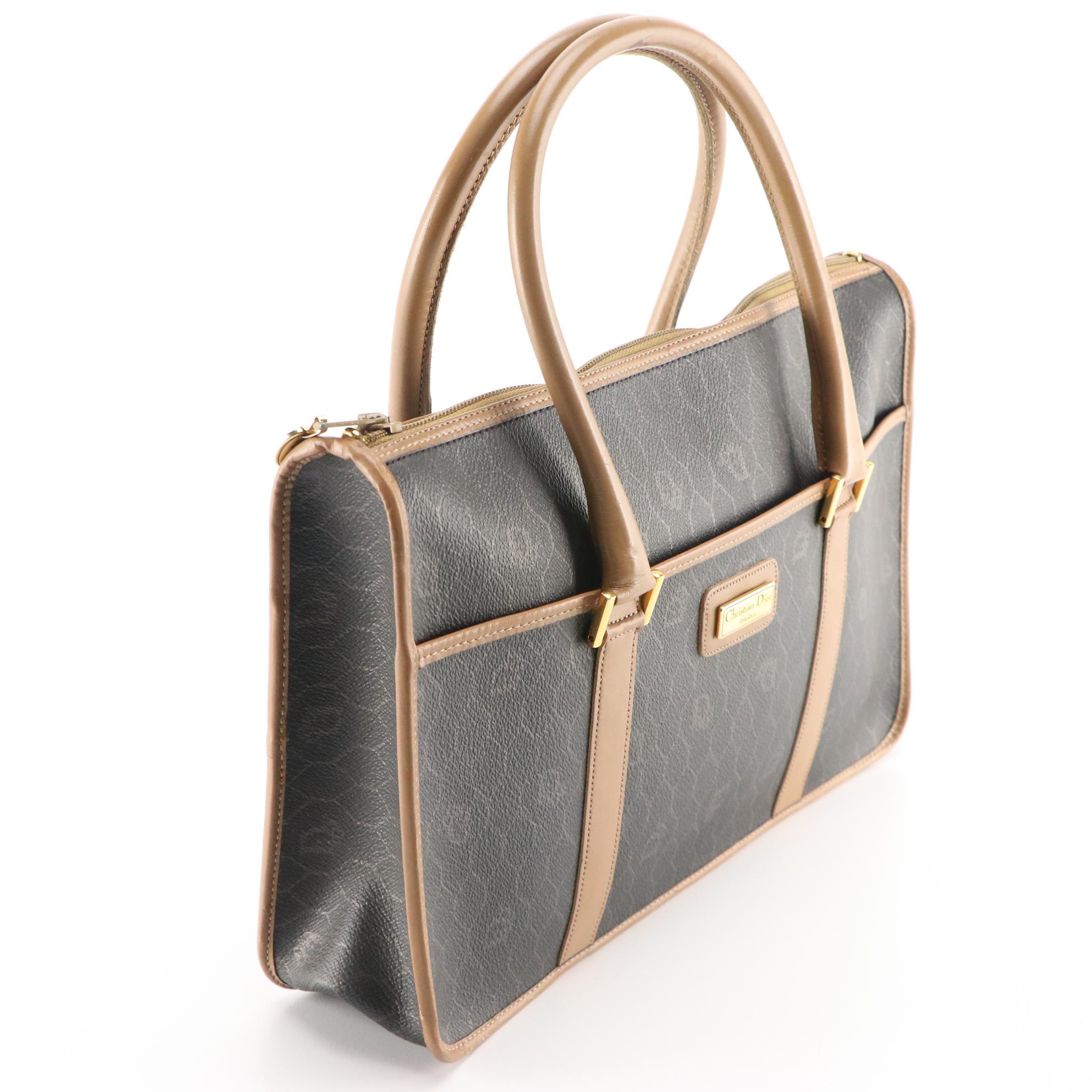 Christian Dior Top Handle Handbag in Honeycomb Coated Canvas